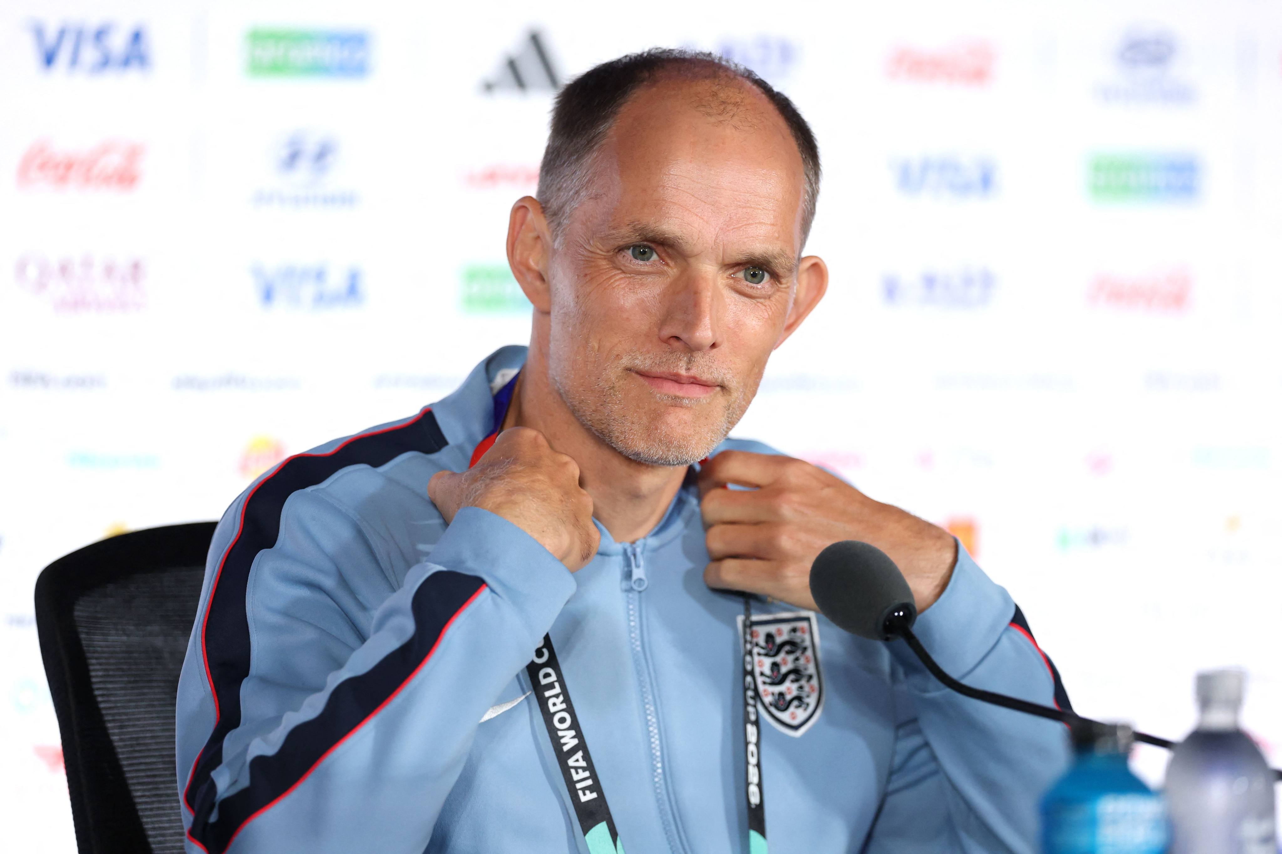 Thomas Tuchel addressing the media at Mercedes-Benz Stadium in Atlanta on Tuesday. Photo: Getty Images