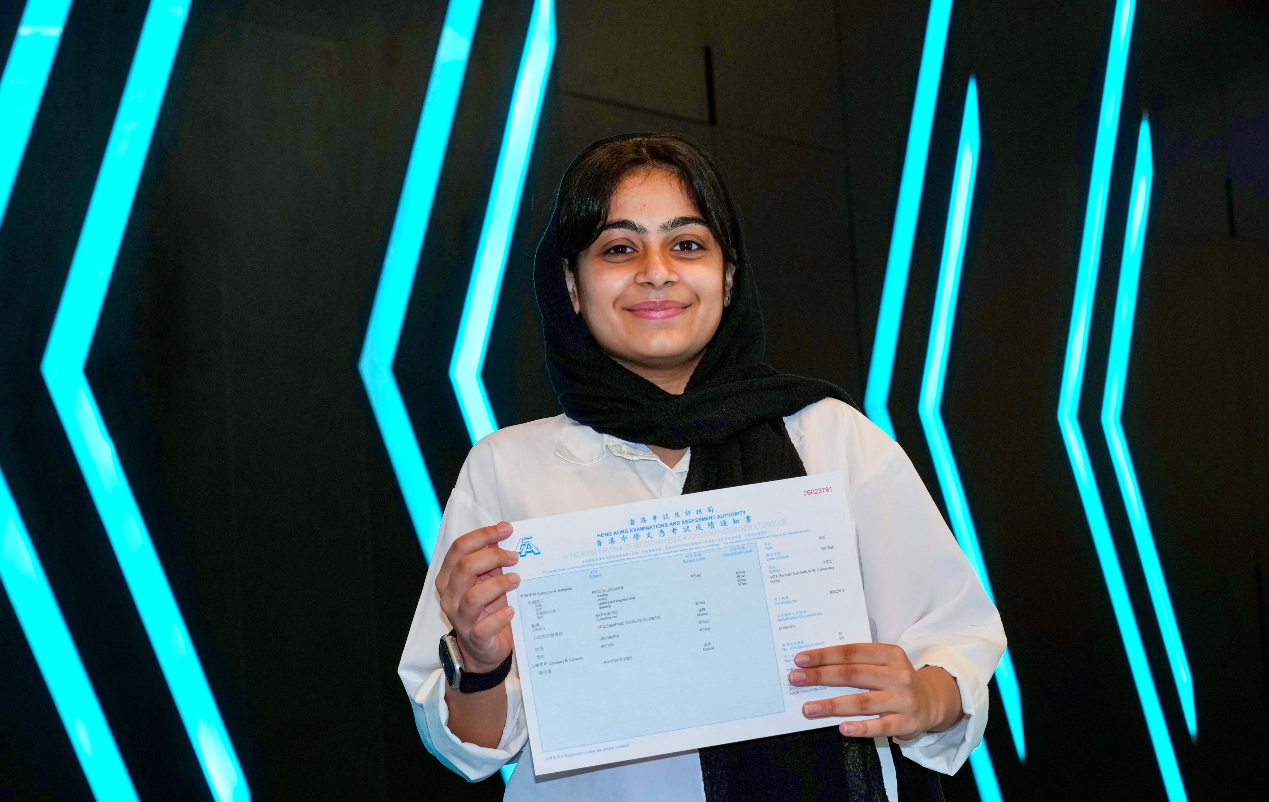 Hong Kong’s ethnic minority students like Manaal Khan conquered language barriers and the DSE exams with grit and AI. Photo: Jelly Tse