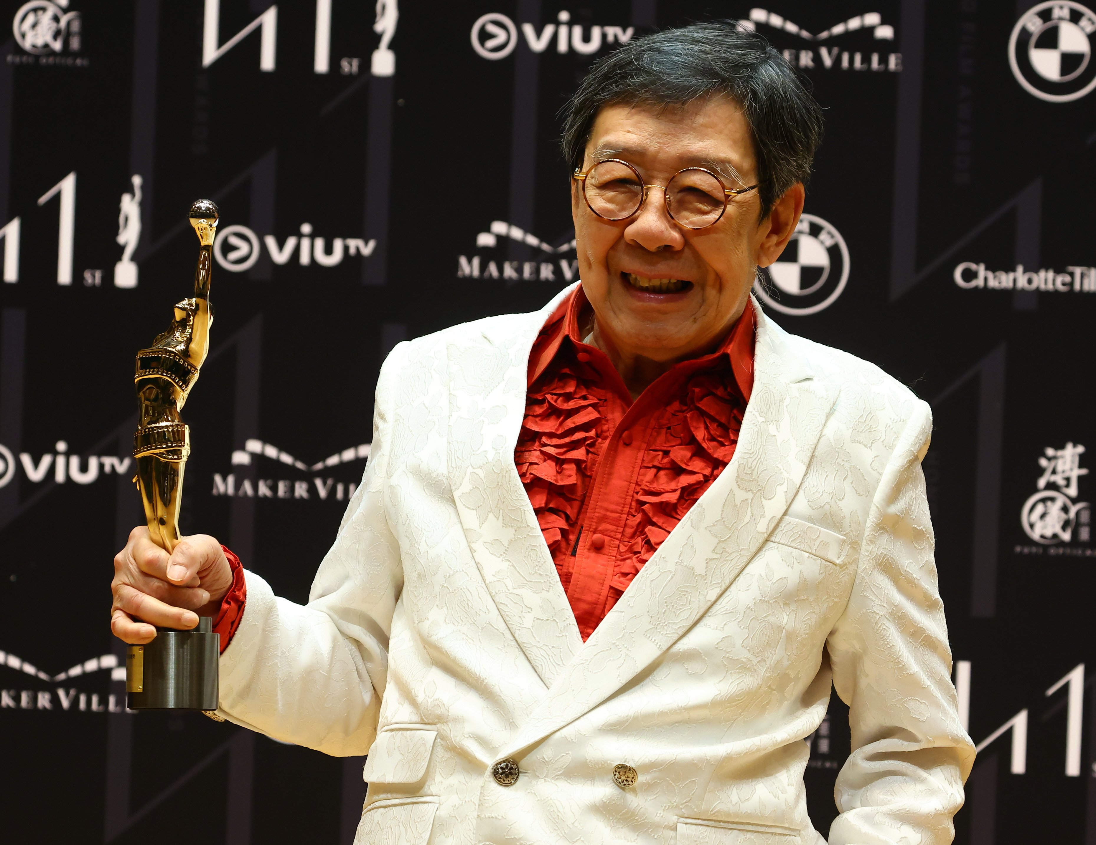 Hong Kong actor and singer Bowie Woo with his Lifetime Achievement Award at the 41st Hong Kong Film Awards at the Hong Kong Cultural Centre in Tsim Sha Tsui, on April 16, 2023. Woo set a Guinness World Record in June 2026 as the oldest Chinese artist to hold a solo concert at the age of 94. Photo: Dickson Lee