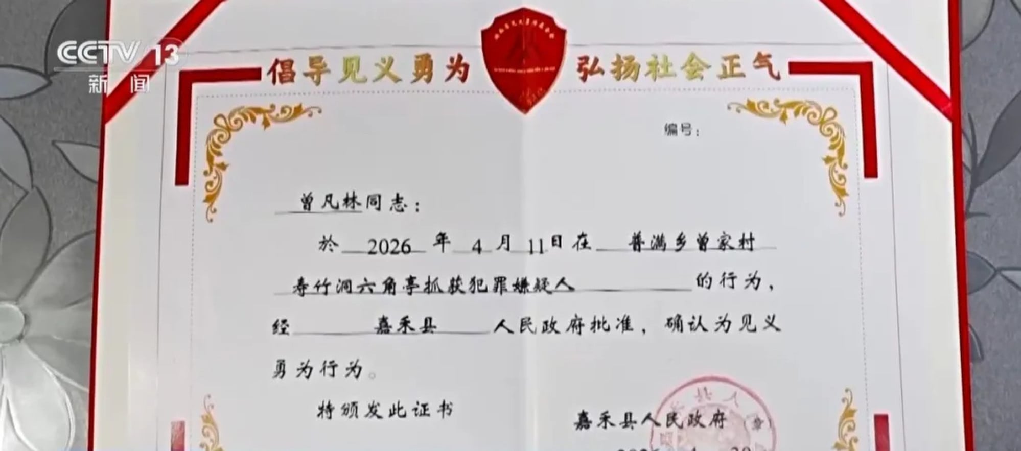For his extraordinary bravery, the Chinese government officially added Zeng to its prestigious list of “national heroes for a just cause.” Photo: CCTV For his extraordinary bravery, the Chinese government officially added Zeng to its prestigious list of “national heroes for a just cause.” Photo: CCTV