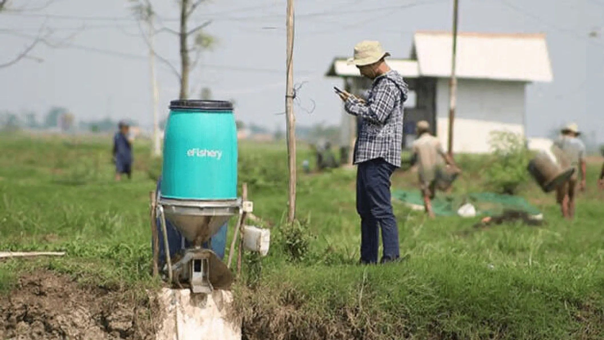 eFishery deploys feeders to fish and shrimp farmers in Indonesia. Photo: eFishery