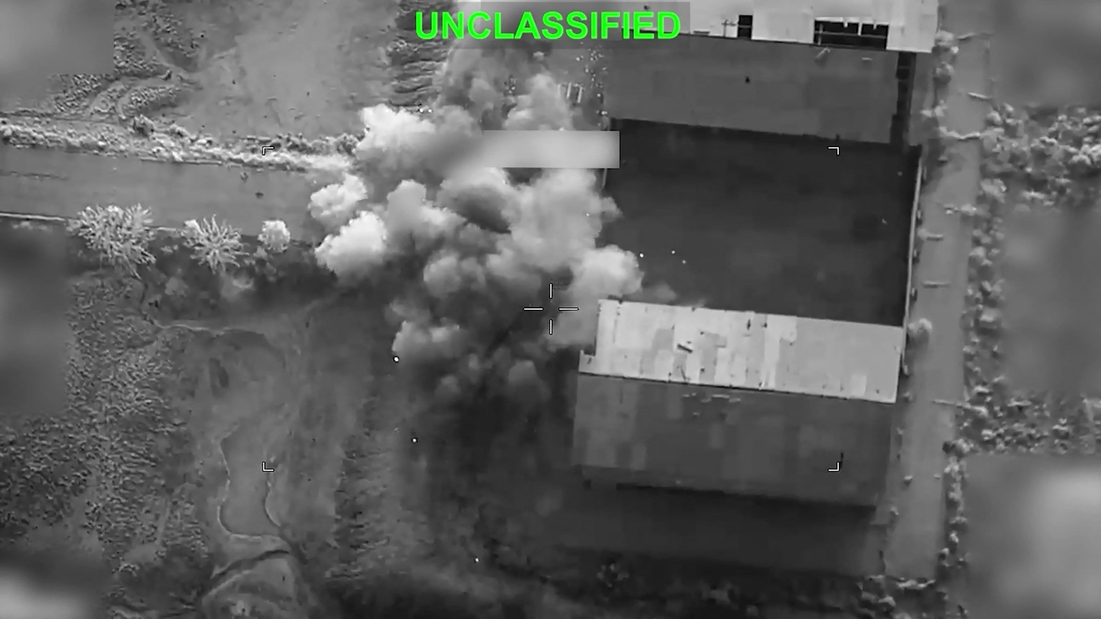 Video footage released on Monday shows what the US military says is a strike in Iran. Photo: US Central Command Public Affairs via AFP