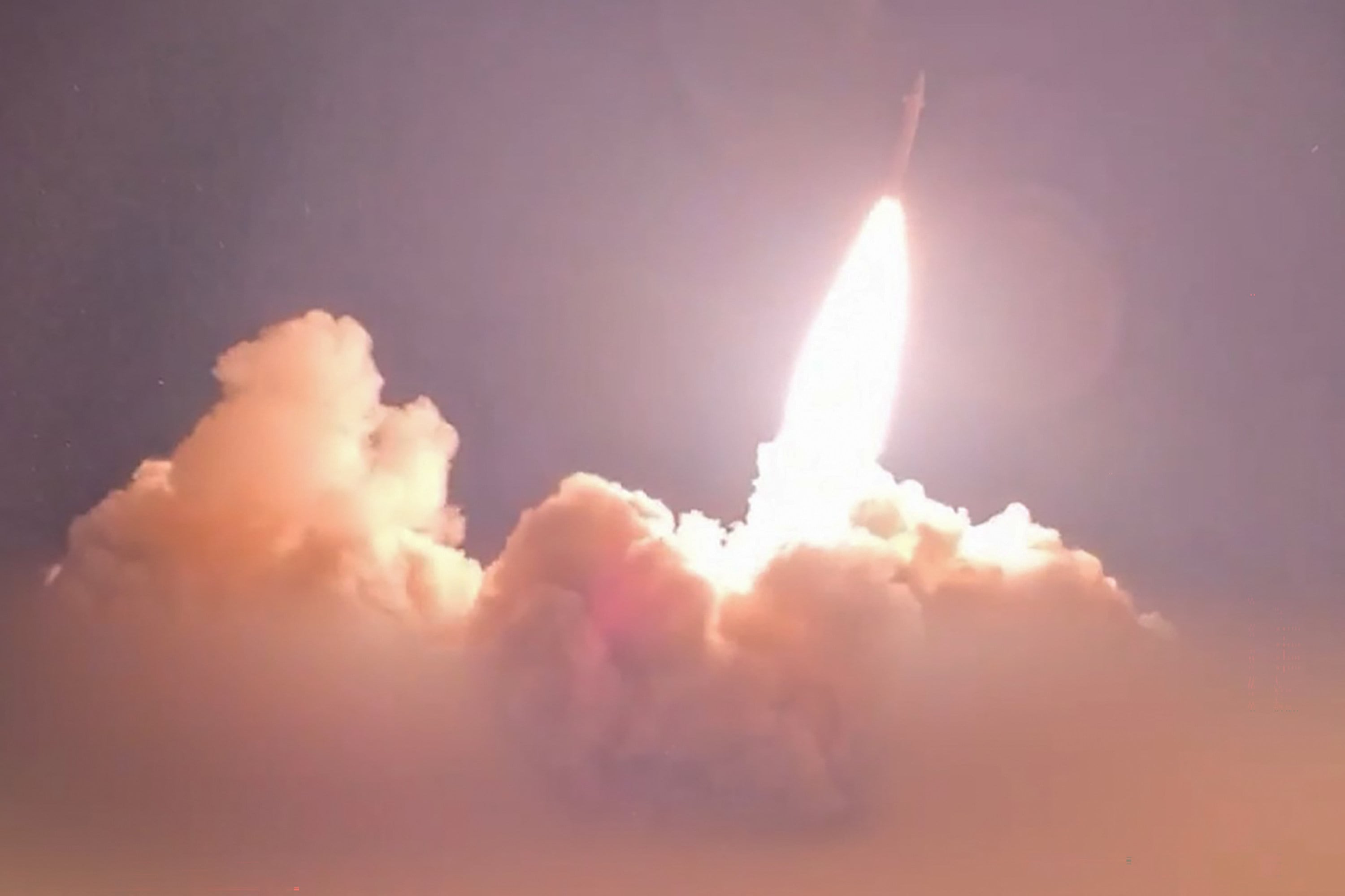 An Iranian missile being launched from an undisclosed location towards US targets in Jordan, Kuwait and Bahrain. Photo: Sepahnews.com/AFP