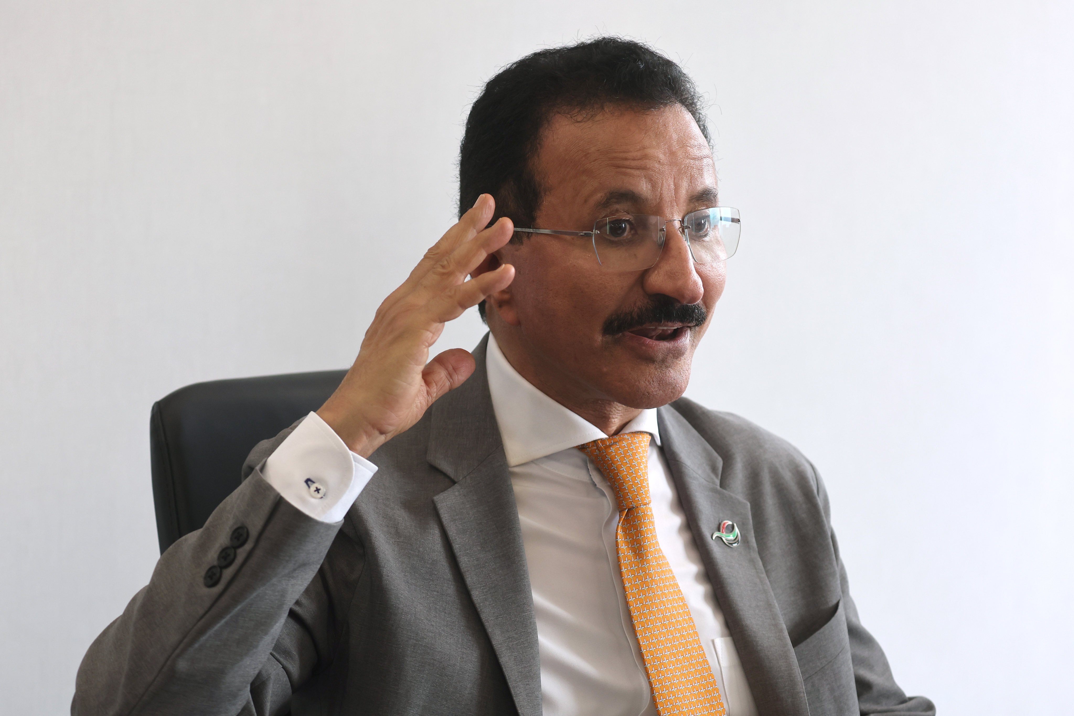Sultan Ahmed bin Sulayem is interviewed as DP World chairman and CEO in Hong Kong on October 8, 2024. Photo: Edmond So