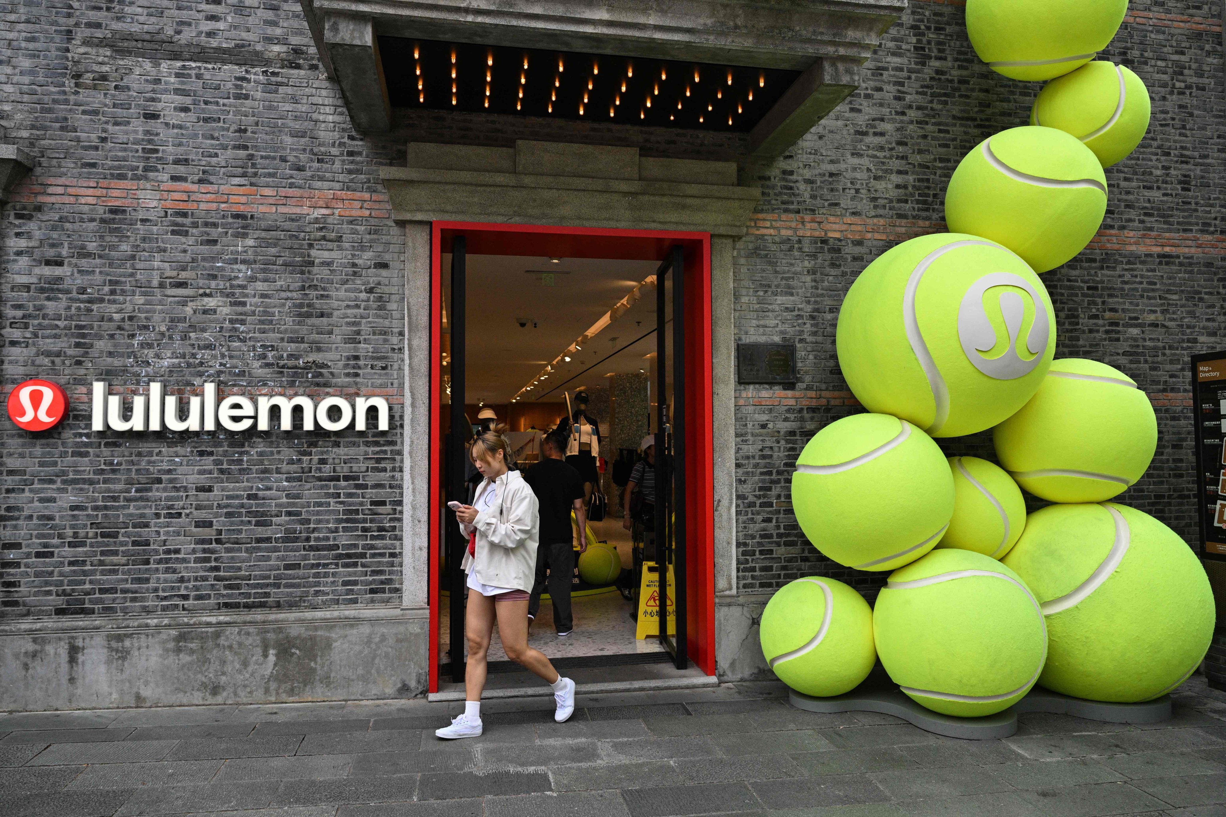 A Lululemon shop in Shanghai on May 19. The brand is seeing slowing sales amid a backdrop of shifting consumer preferences. Photo: AFP