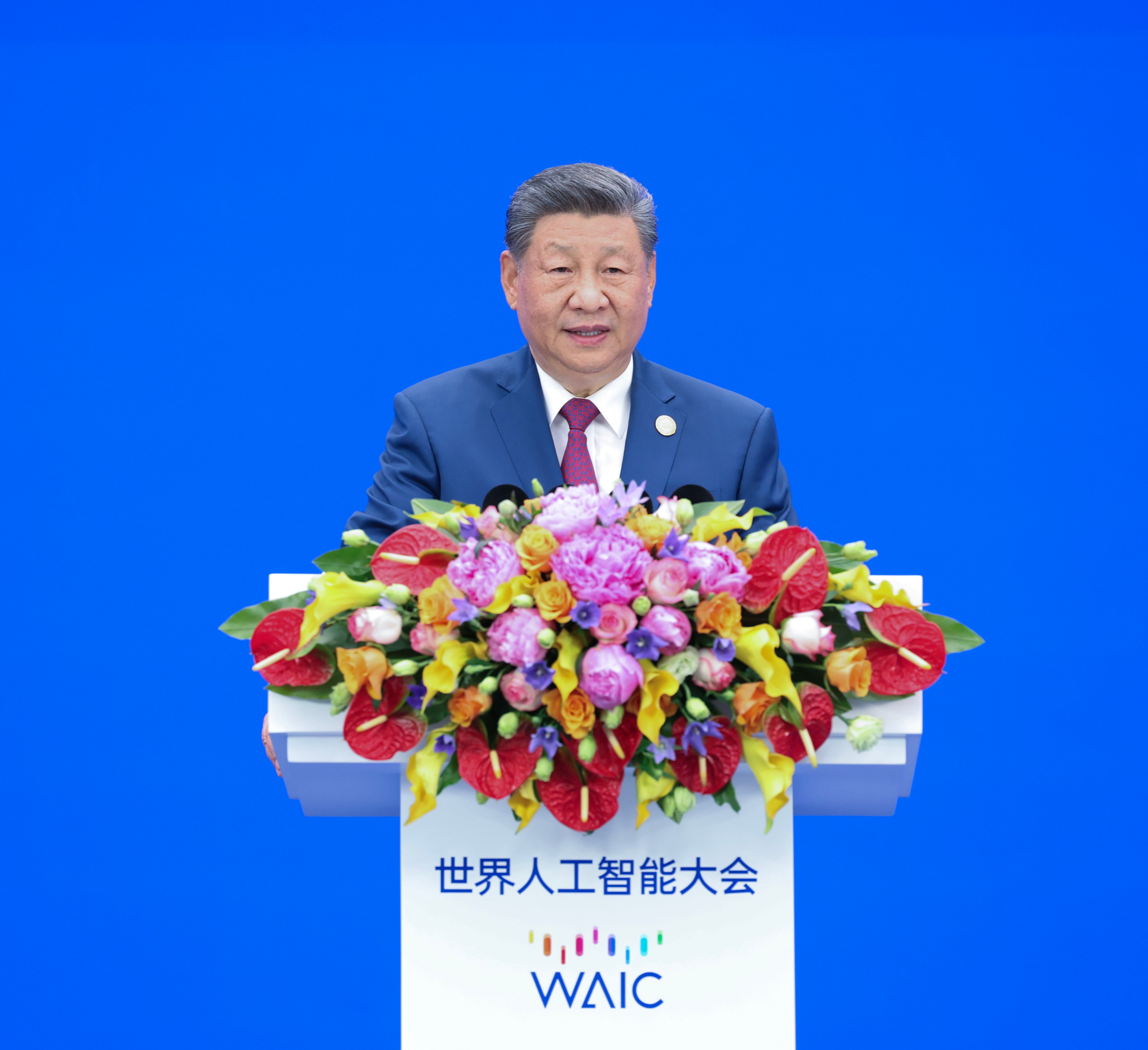 President Xi Jinping delivers a keynote speech at the opening ceremony of the 2026 World AI Conference in Shanghai on July 17. Photo: Xinhua