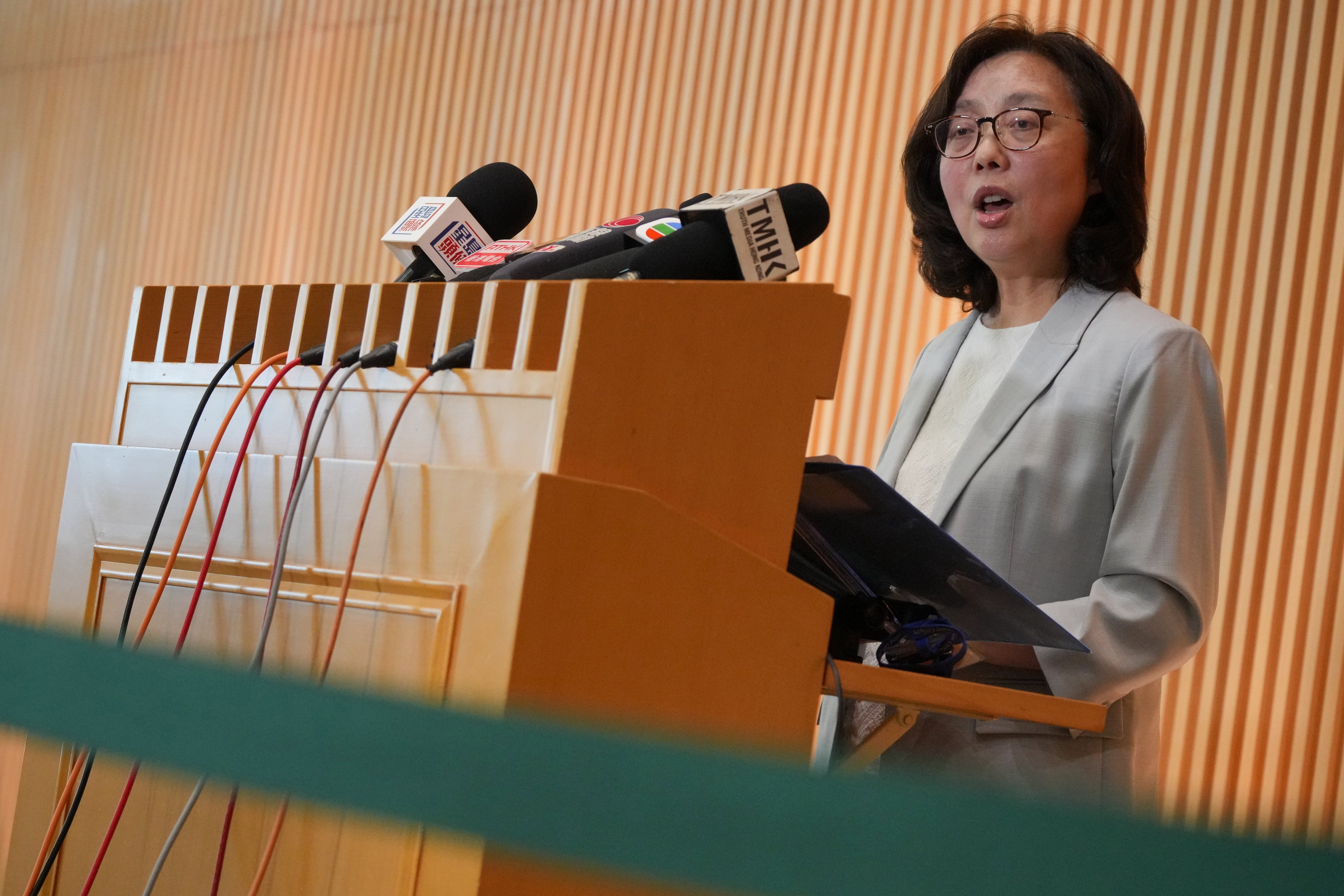 Secretary for Development Bernadette Linn has cautioned that it is too early to say whether the Housing Bureau’s Independent Checking Unit should be merged with the Buildings Department. Photo: May Tse