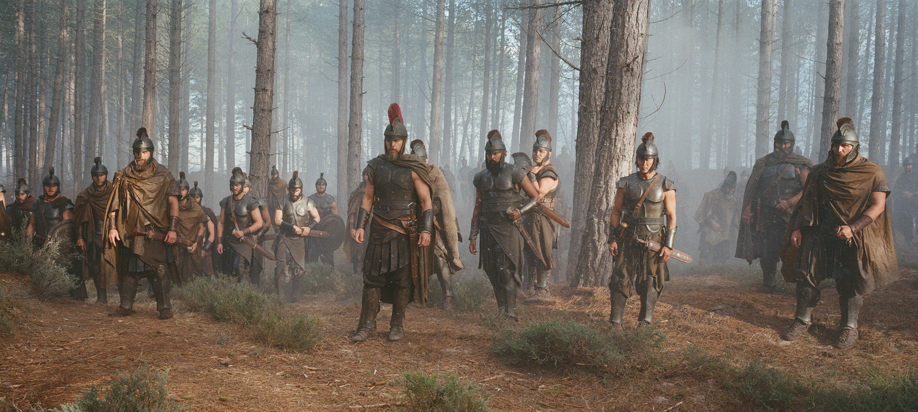 Matt Damon (centre) as Odysseus in the Christopher Nolan epic film, The Odyssey. Photo: Universal Pictures / TNS