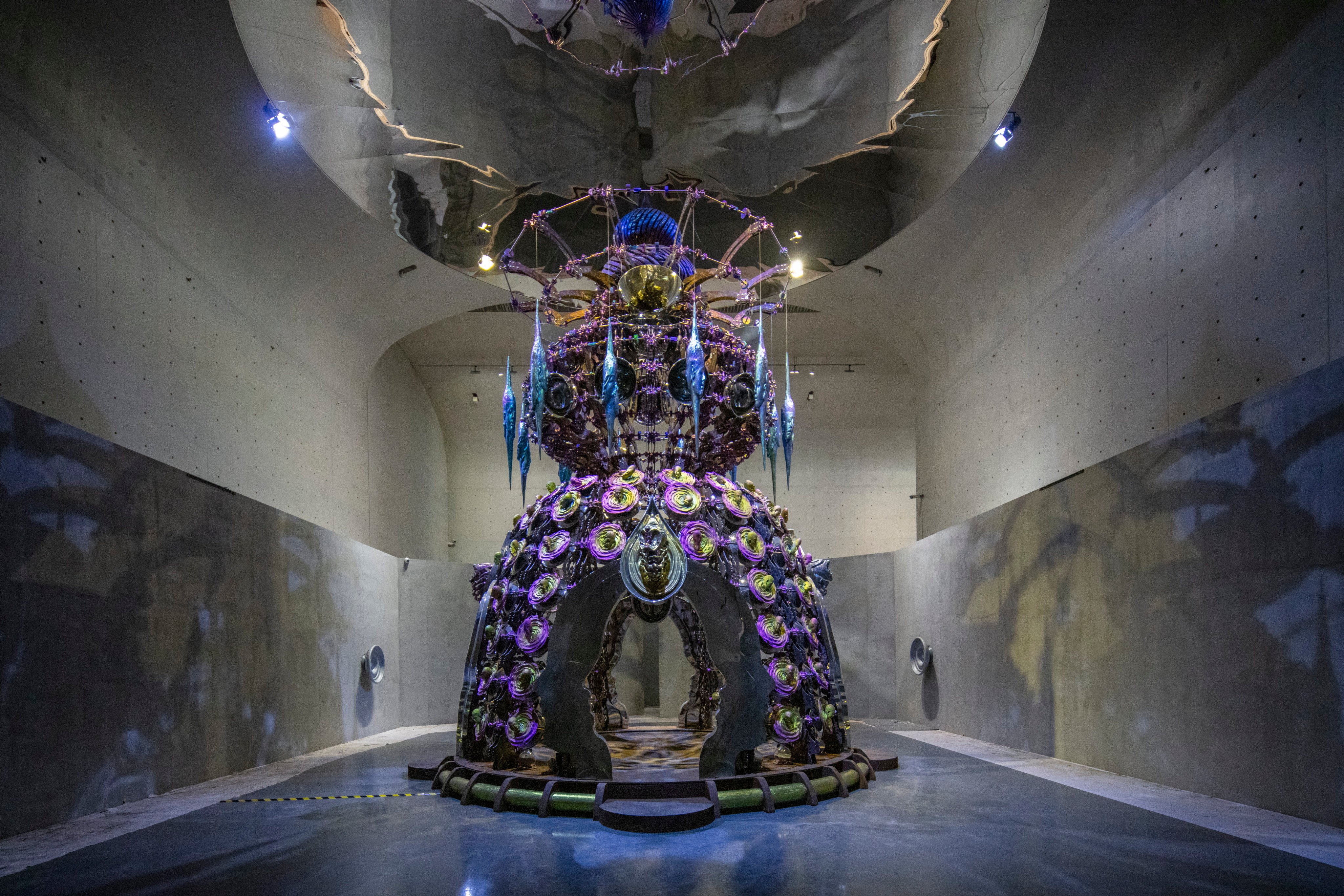 The eight-metre Growth sculpture by Hong Kong-based artist Wallace Chan, on display at a preview at the Long Museum in Shanghai. Photo: Handout