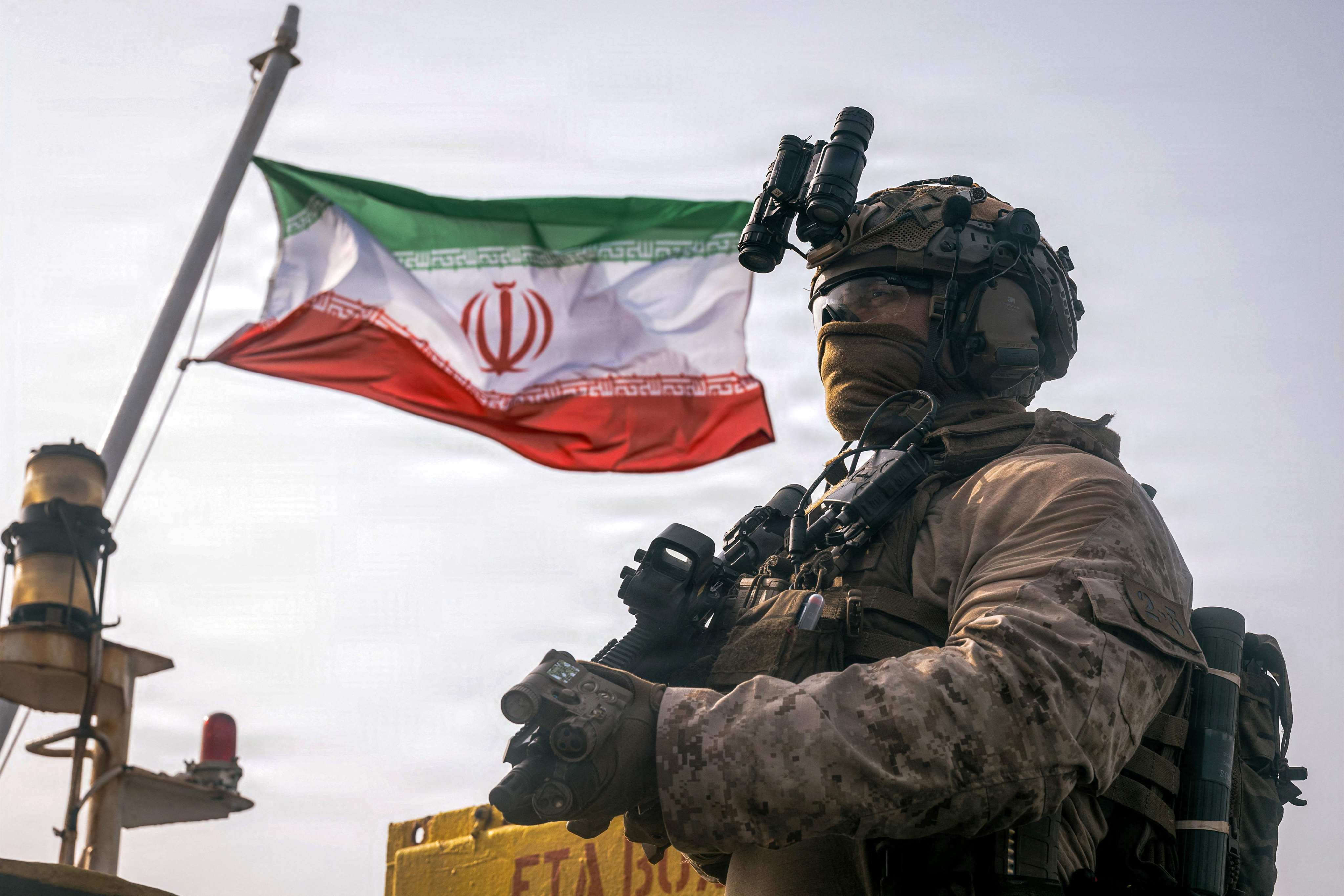 A US Marine in the Gulf of Oman. On Sunday, the US military reported the death of another US soldier, bringing the total US military death toll in the Iran war to 17. Photo: Sgt Joseph Helms / US Marine Corps / Navcent Public Affairs / AFP / Handout