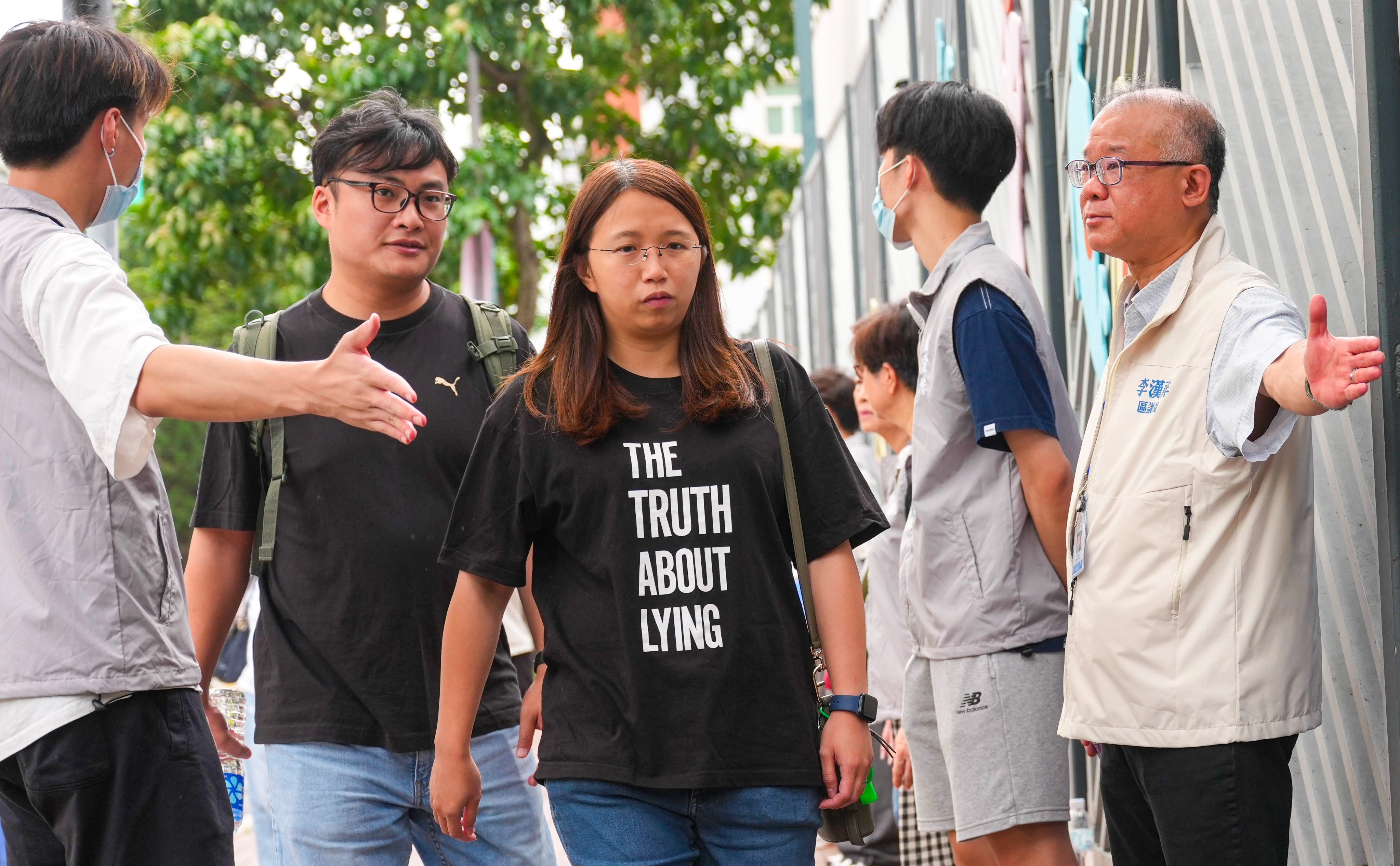 Residents of Wang Fuk Court attend an extraordinary general meeting convened by government-appointed administrator Hop On Management Company at Tai Po Community Centre on July 19. The meeting was called after a joint petition requesting a full owners’ meeting to discuss future arrangements for the fire-ravaged Tai Po housing complex. Photo: Karma Lo