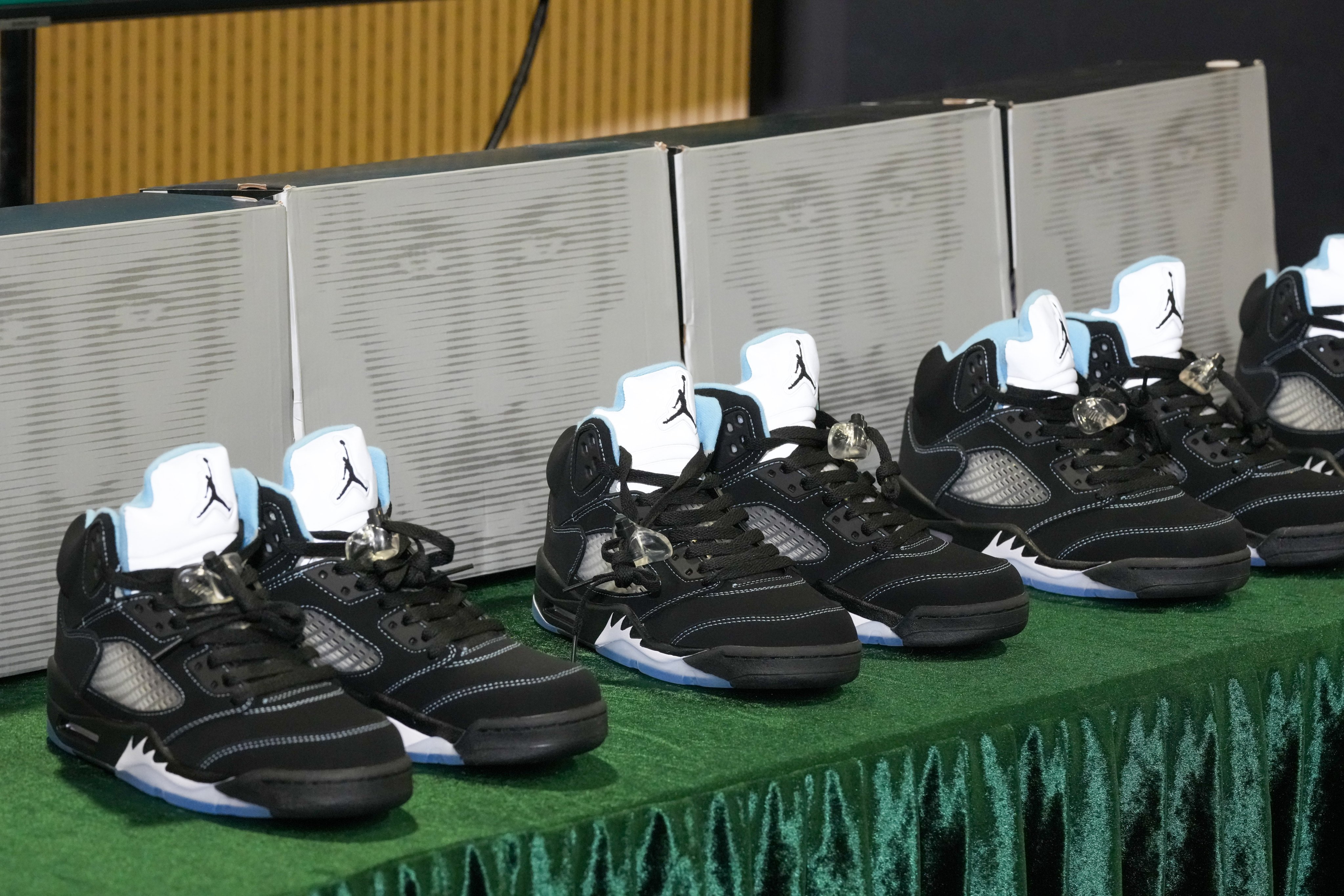 The counterfeit items seized by customs during its eight-week operation included fake sneakers. Photo: Jelly Tse