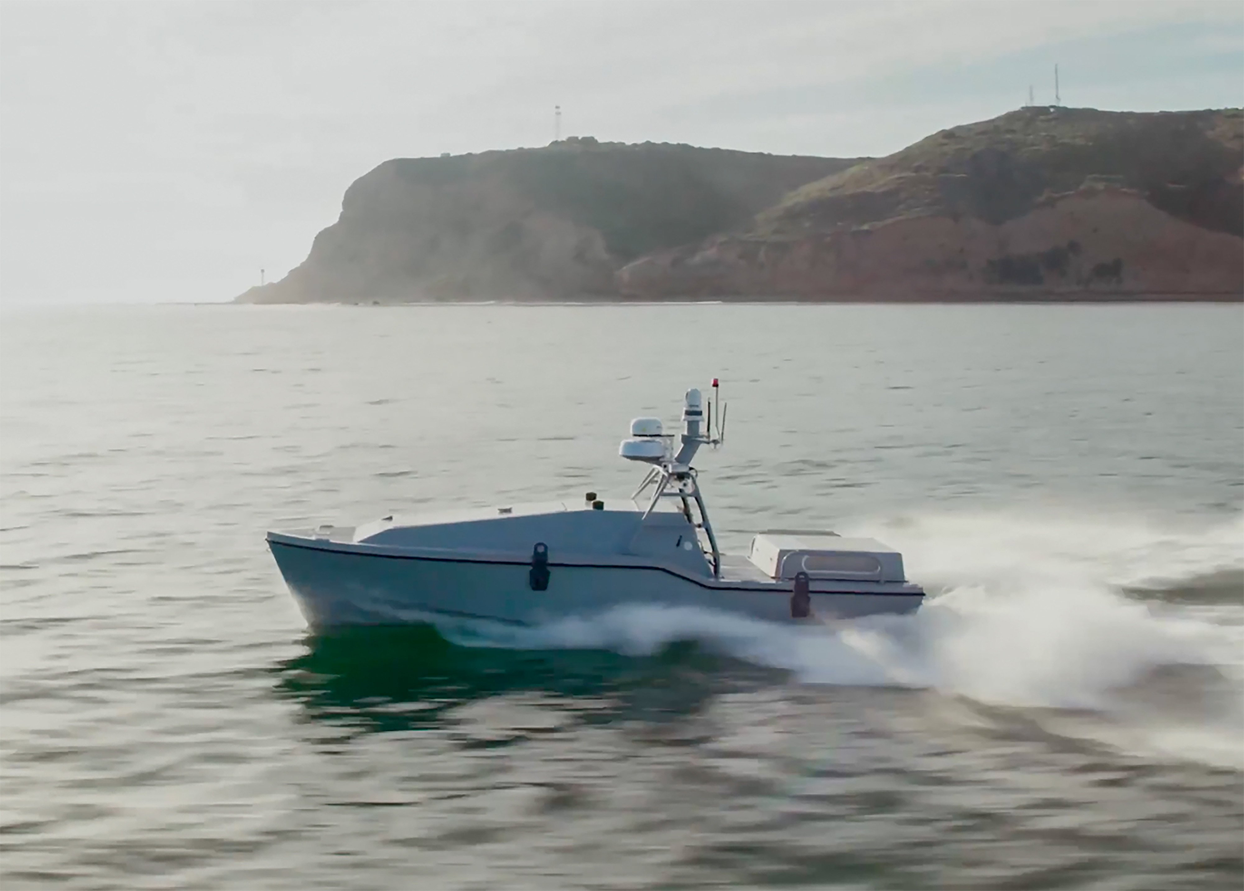 A Corsair, a multipurpose unmanned surface vessel, has been used by the US military in its conflict with Iran. Photo: X.com/Saronic