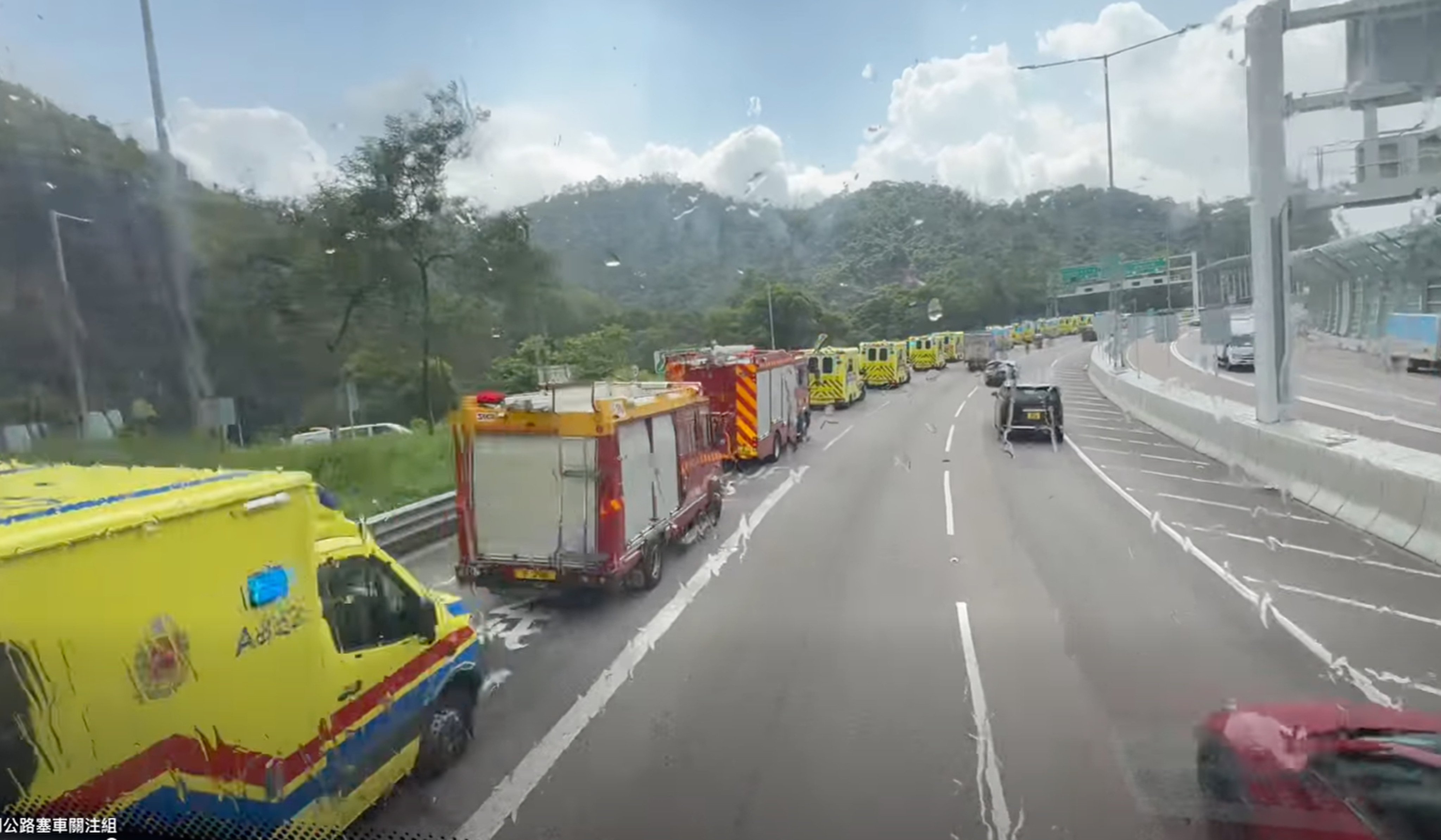 Police says most of those injured were hurt by a glass panel inside the bus. Photo: Handout