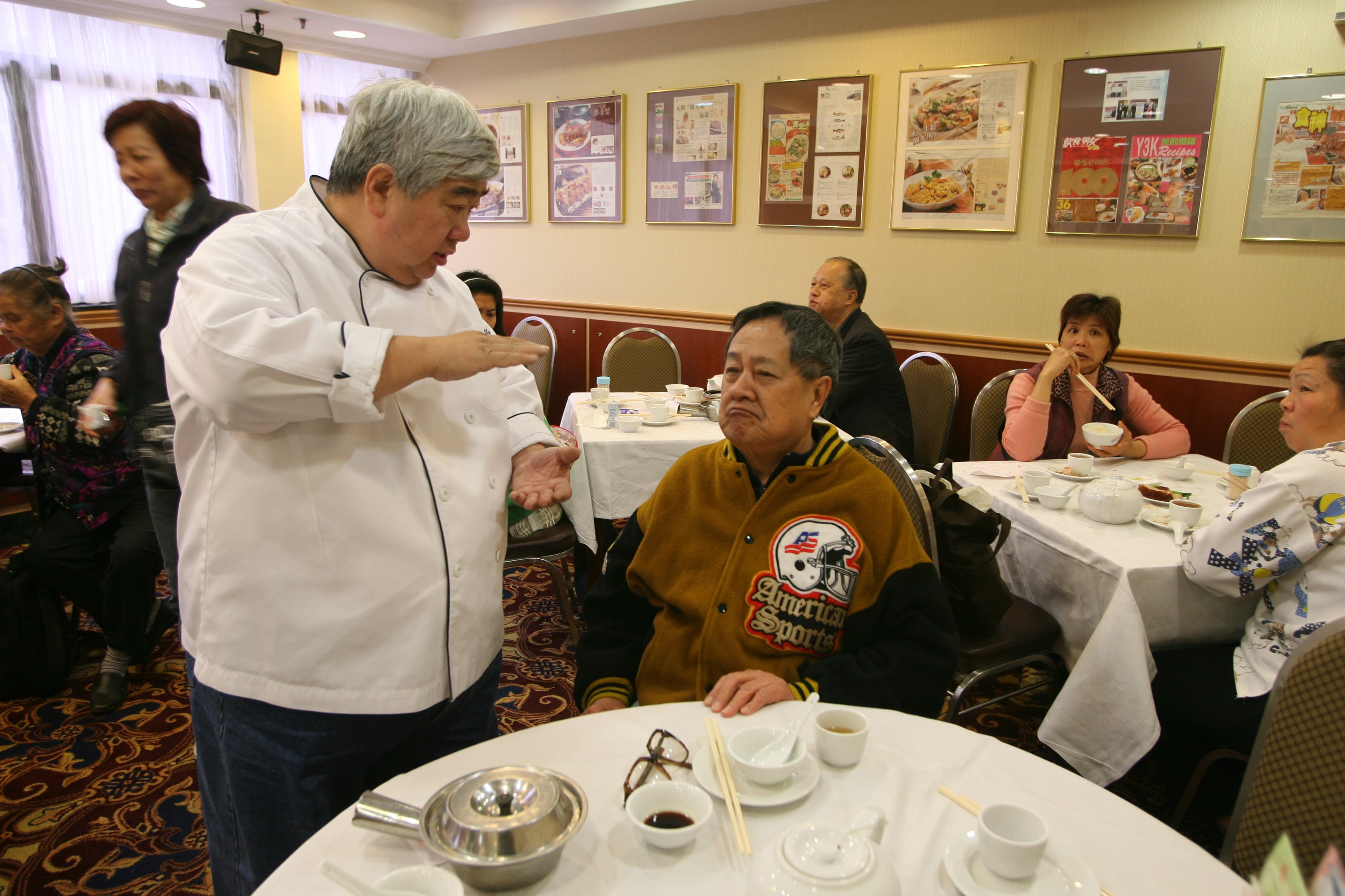 Hugo Leung (left) at his Tai Wing Wah Restaurant in Yuen Long, Hong Kong, in 2007. He shares his journey from chef apprentice to celebrity. Photo: Dickson Lee