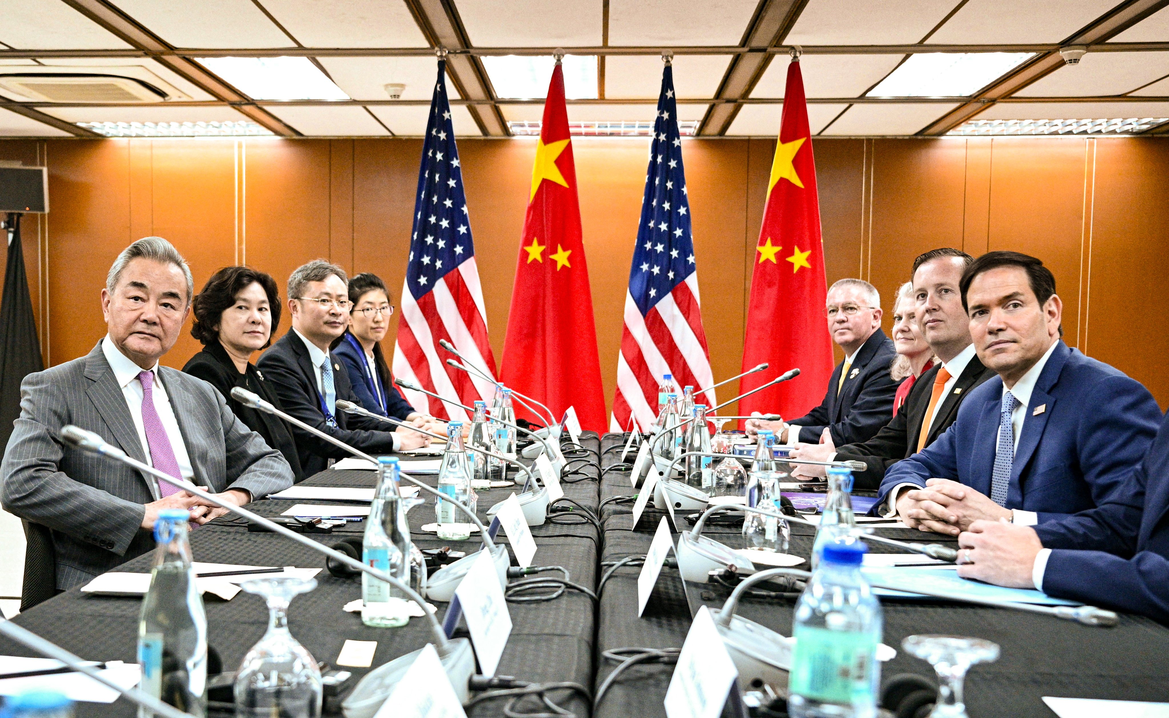 US Secretary of State Marco Rubio meets China’s Foreign Minister Wang Yi on the sidelines of Asean Foreign Ministers’ Meeting in Pasay, Metro Manila, the Philippines, on July 22. Photo: Reuters