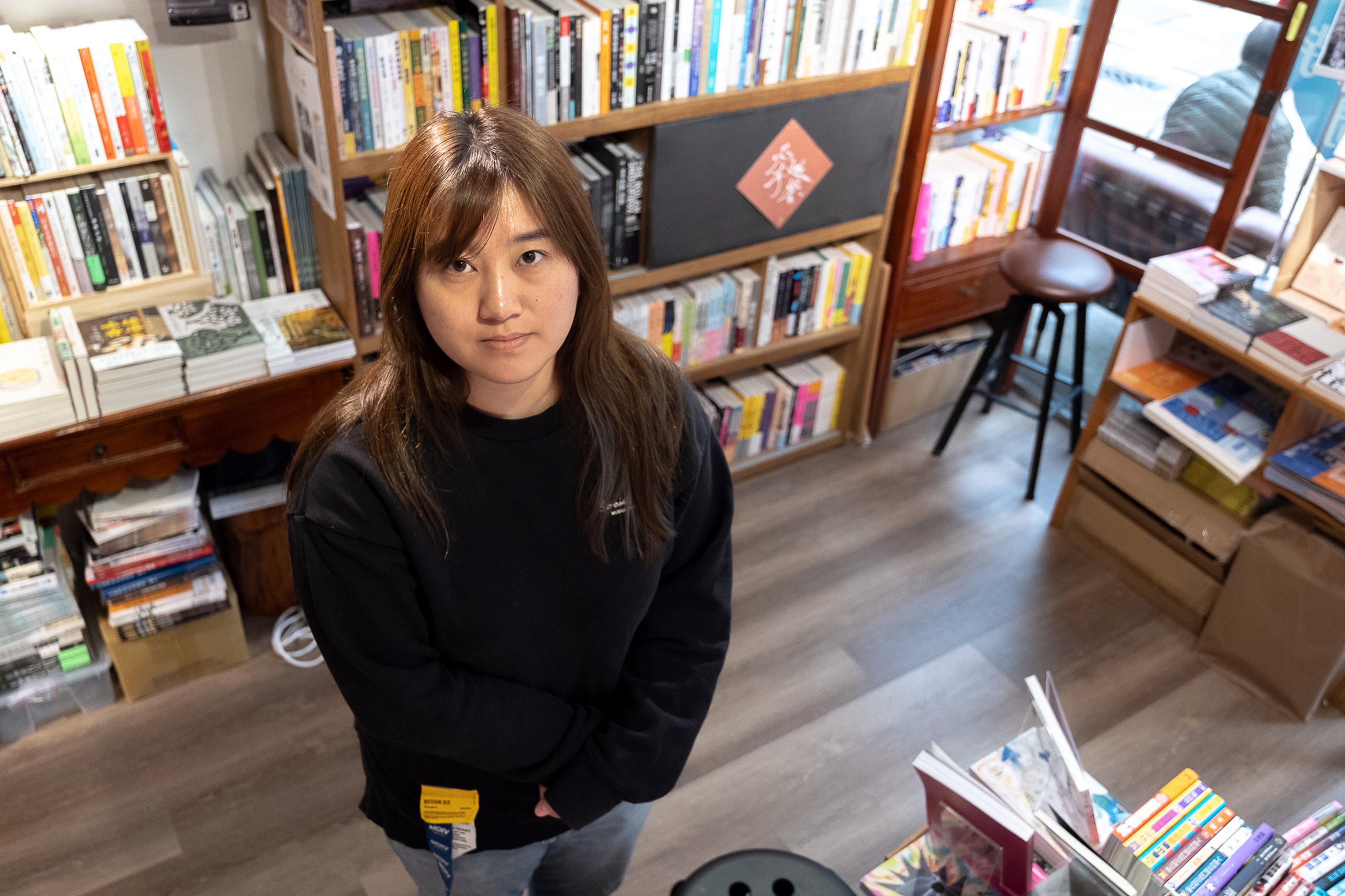 Leticia Wong and her husband, the owners of Hunter’s Bookstore, were arrested last month on suspicion of sedition and money laundering. Photo: Connor Mycroft