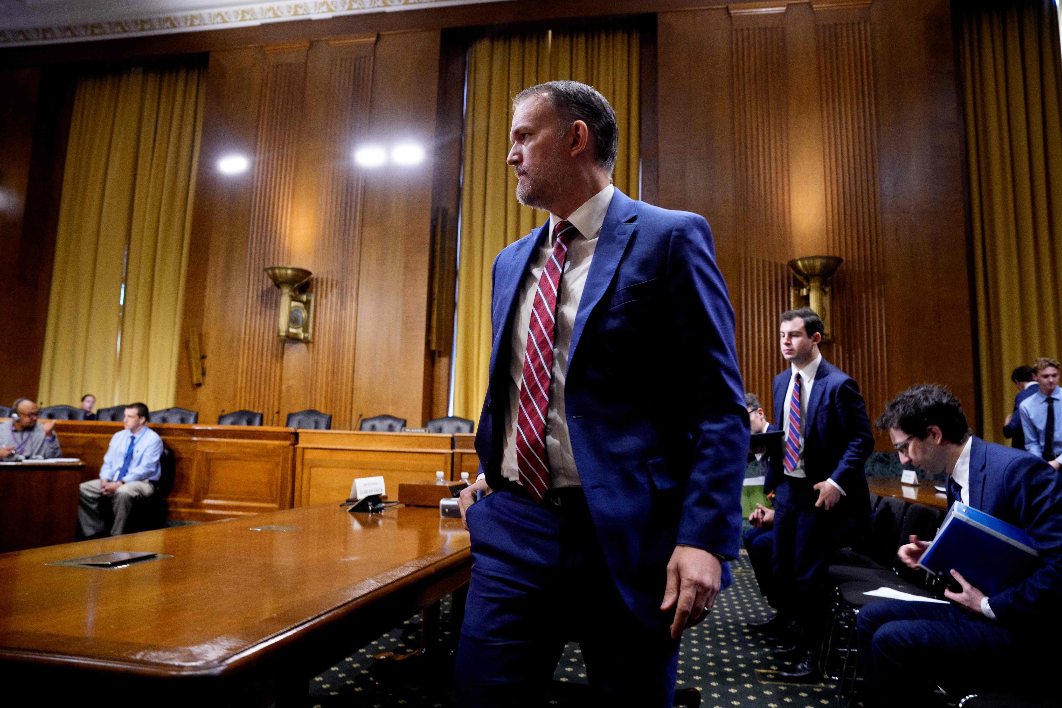 US Trade Representative Jamieson Greer departs following a Senate Finance Committee hearing on July 22, in Washington. Photo: Getty Images via AFP