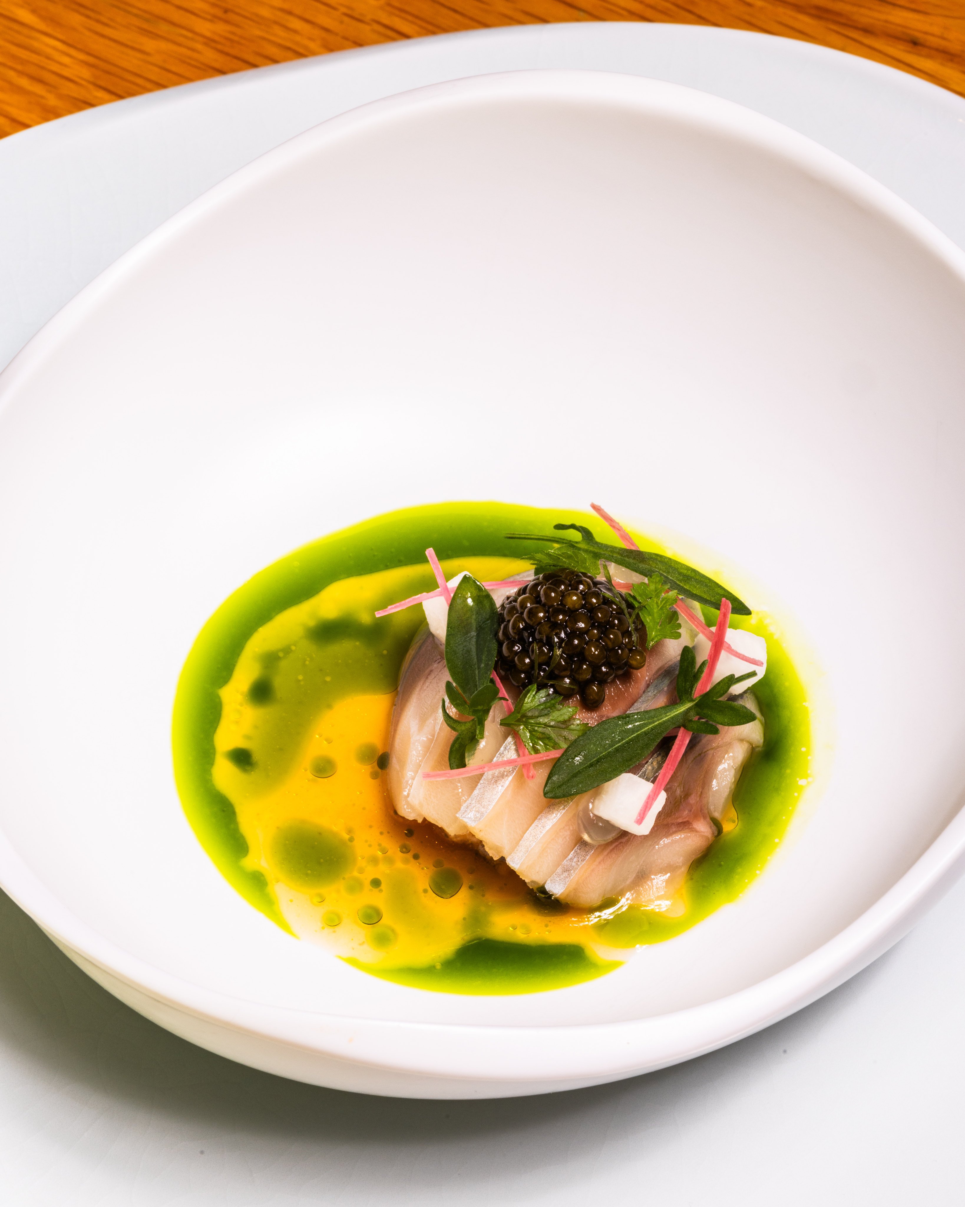 Cured mackerel with tomato sambal and Asam fish broth – one of Keith Teo’s new dishes. Photos: Jocelyn Tam