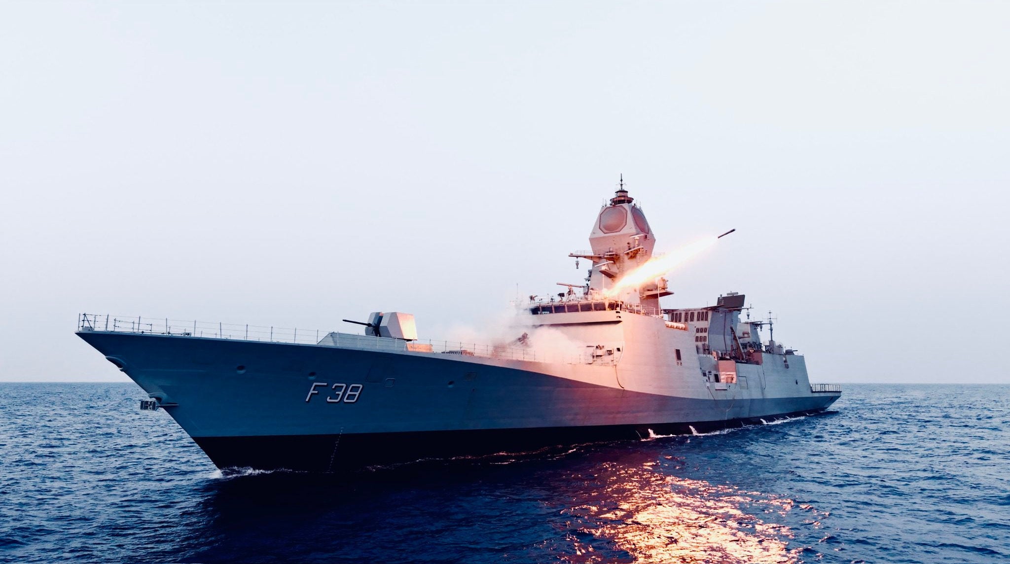 INS Mahendragiri, the sixth stealth frigate of India’s Nilgiri-class, test fires a missile. It was commissioned into the navy on July 11. Photo: Instagram/IndianNavy