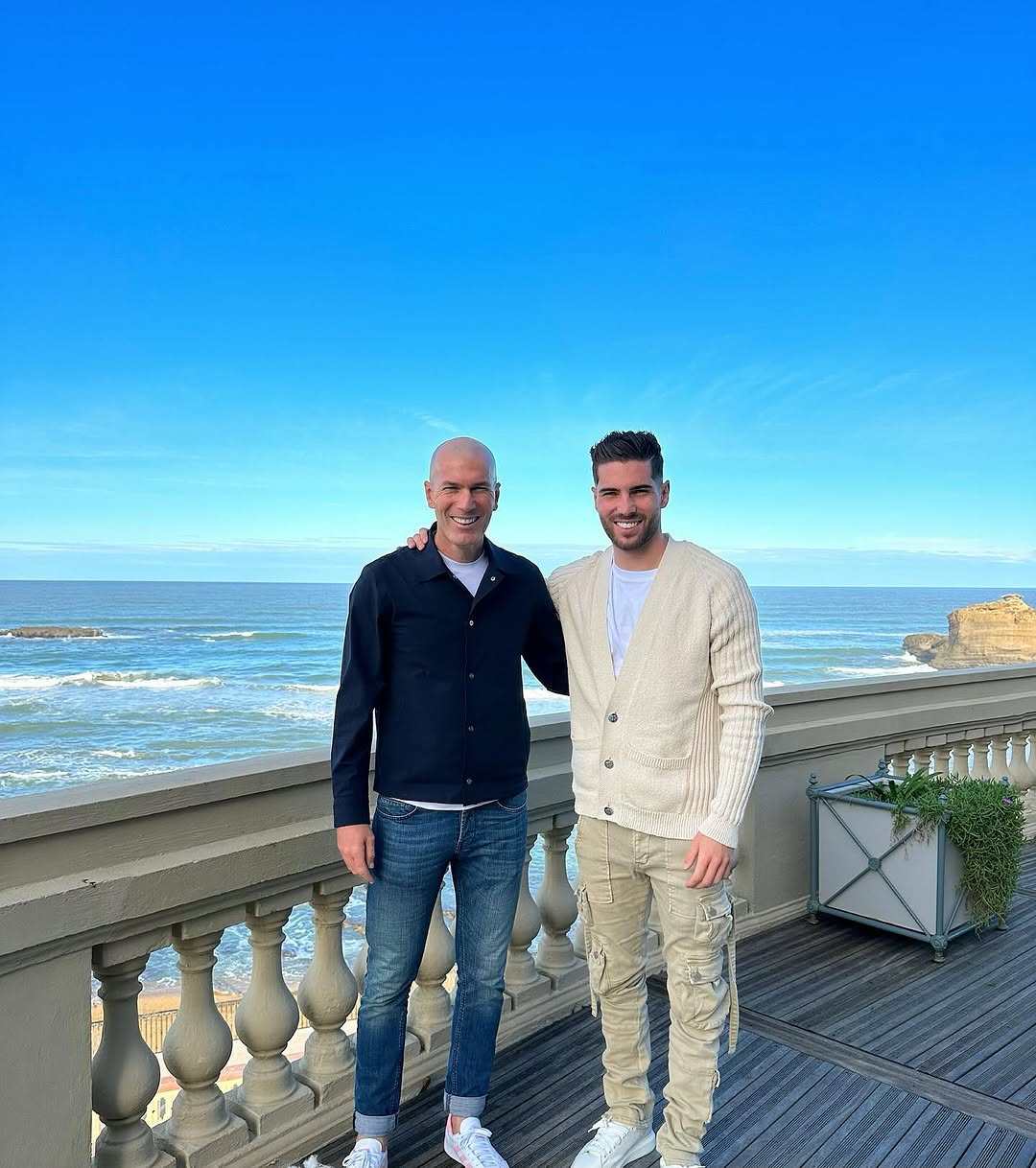 French football icon Zinedine Zidane and his son Luca Zidane in 2024. Photo: @luca/Instagram