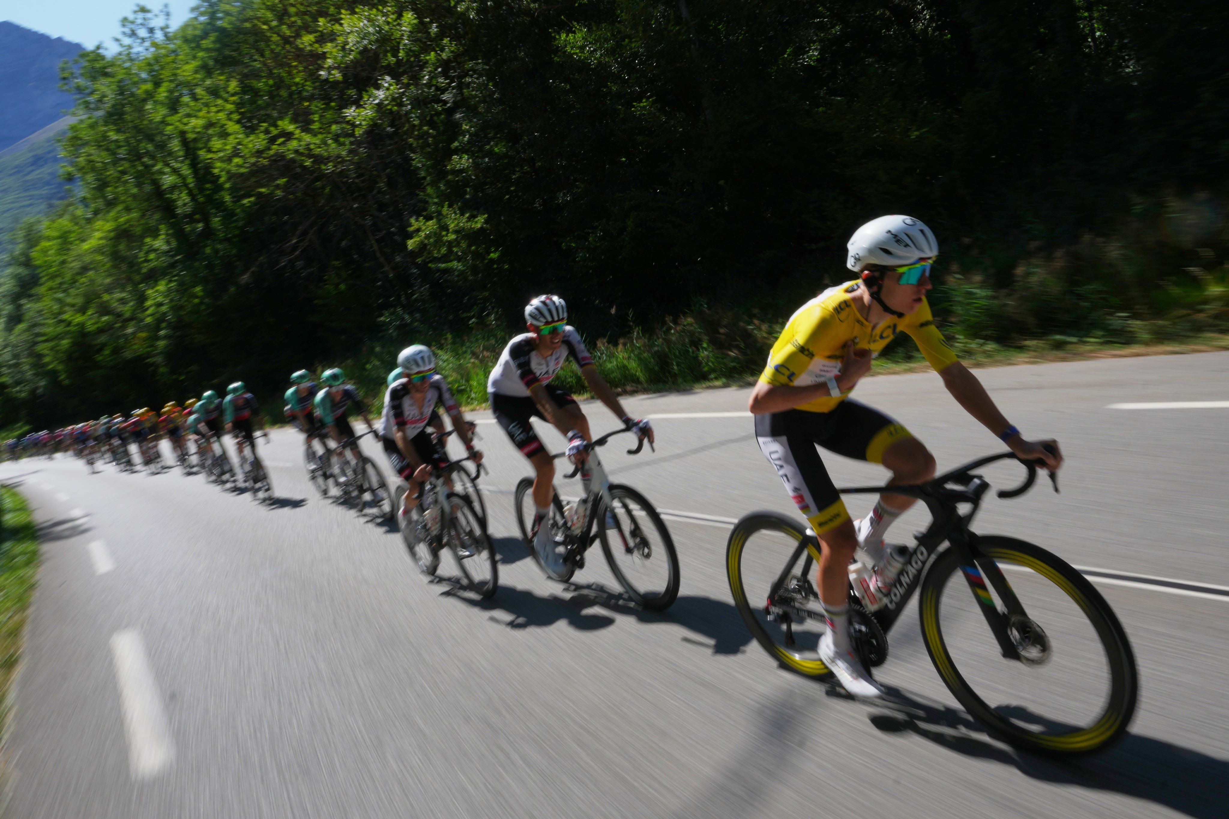 Tadej Pogacar (right) should only now be starting to reach his peak years, meaning he could go on to win several more Tour de France titles. Photo: AP