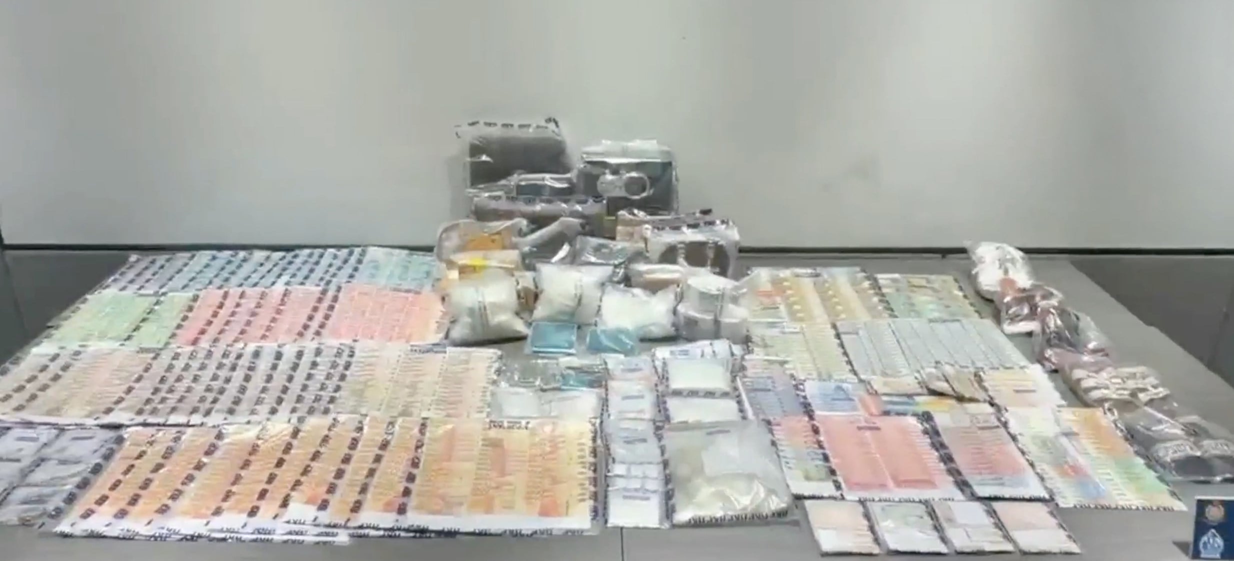 Police display evidence seized during the operation. Photo: Hong Kong Police Force