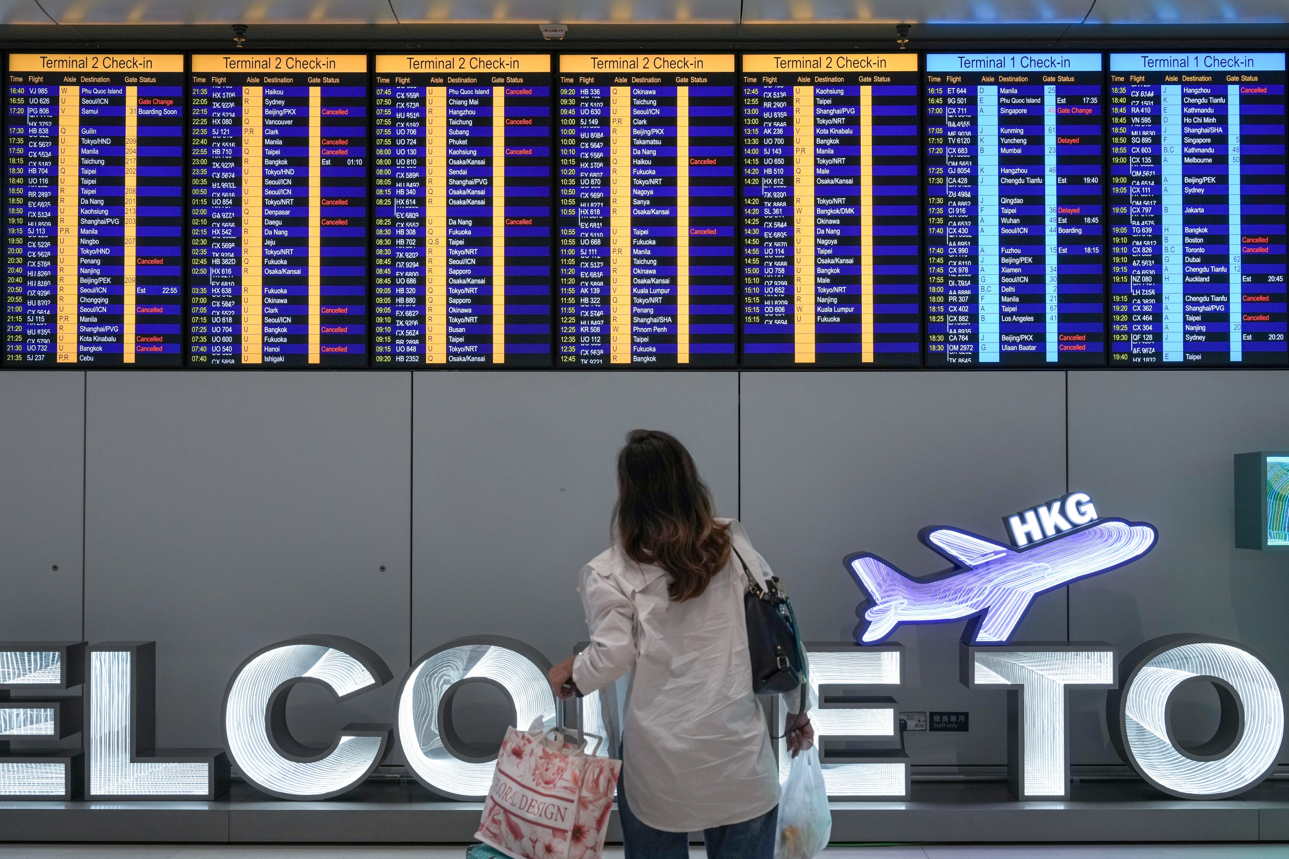 Hundreds of flights have already been cancelled. Photo: Dickson Lee