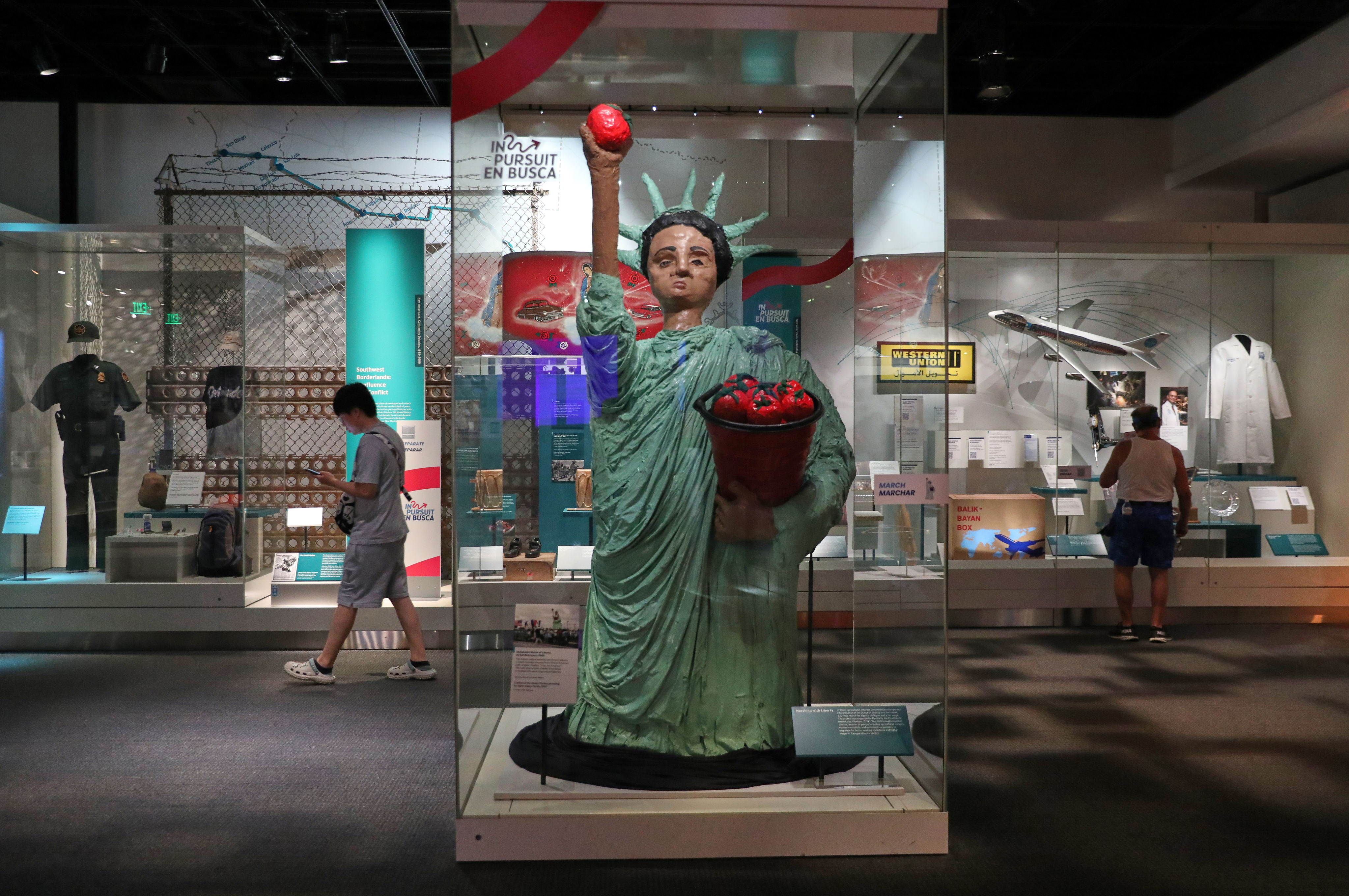 Visitors view displays at the Smithsonian National Museum of American History in Washington on July 5. Photo: AP