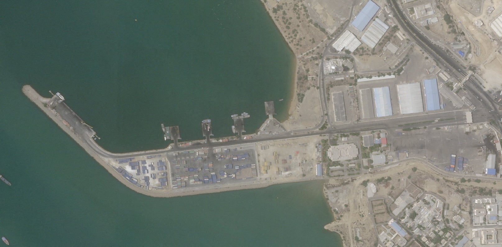 A satellite image shows damage caused to the port of Chabahar in Iran following US air strikes. Photo: Reuters