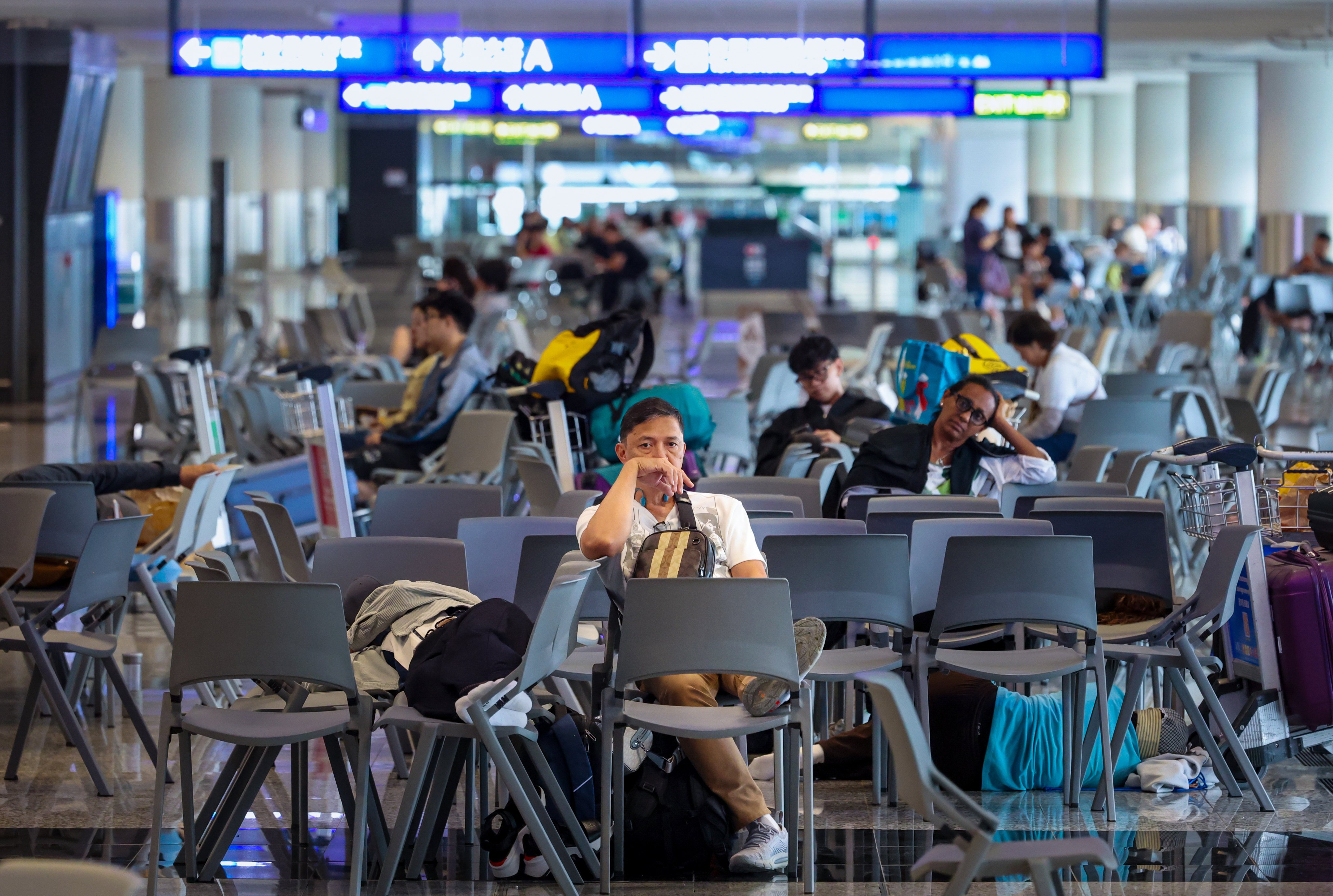 Hong Kong’s Airport Authority provided about 600 additional seats for stranded passengers. Photo: Dickson Lee