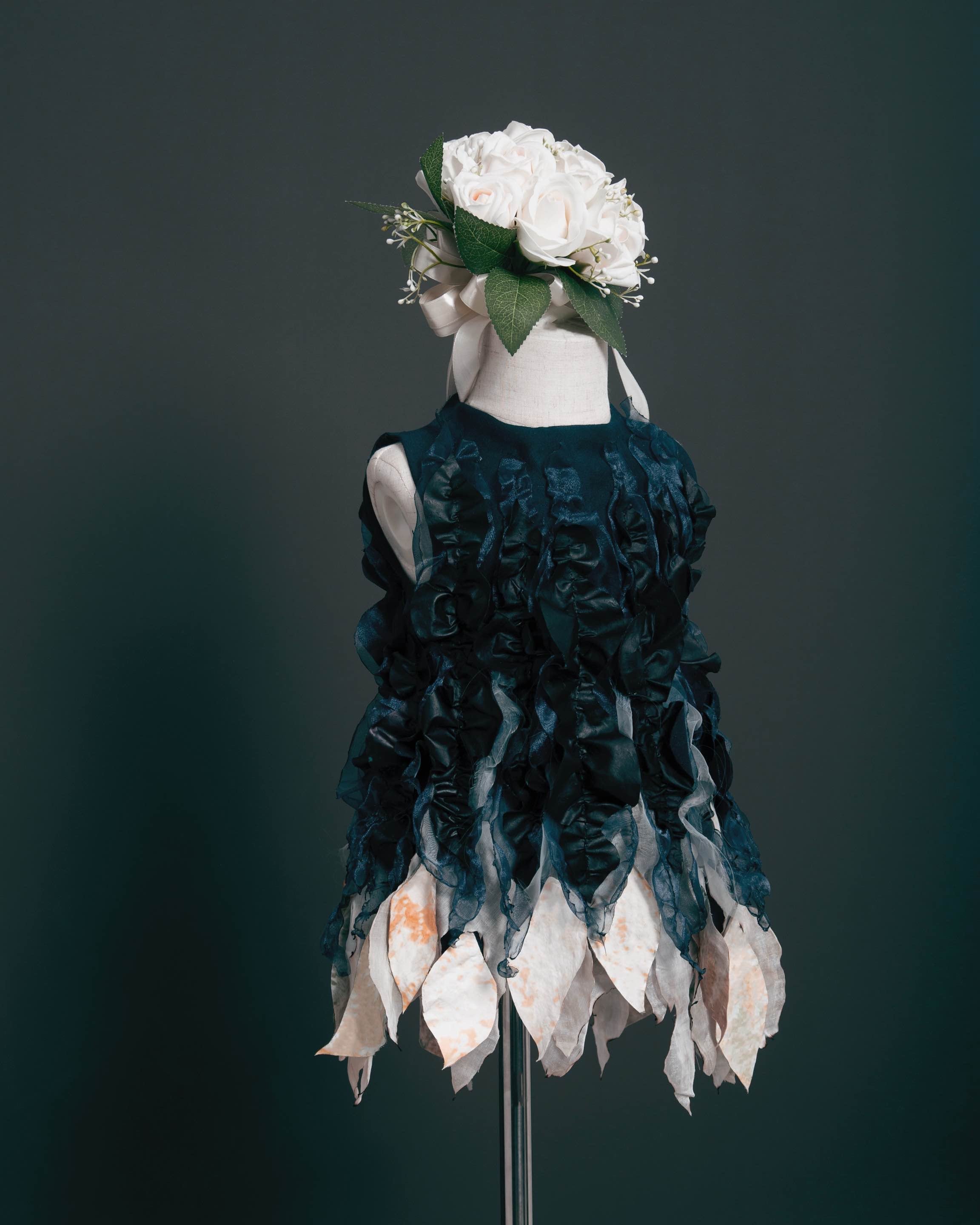 Researchers have made a dress using the fungal fabric to illustrate its potential. Photo: Handout