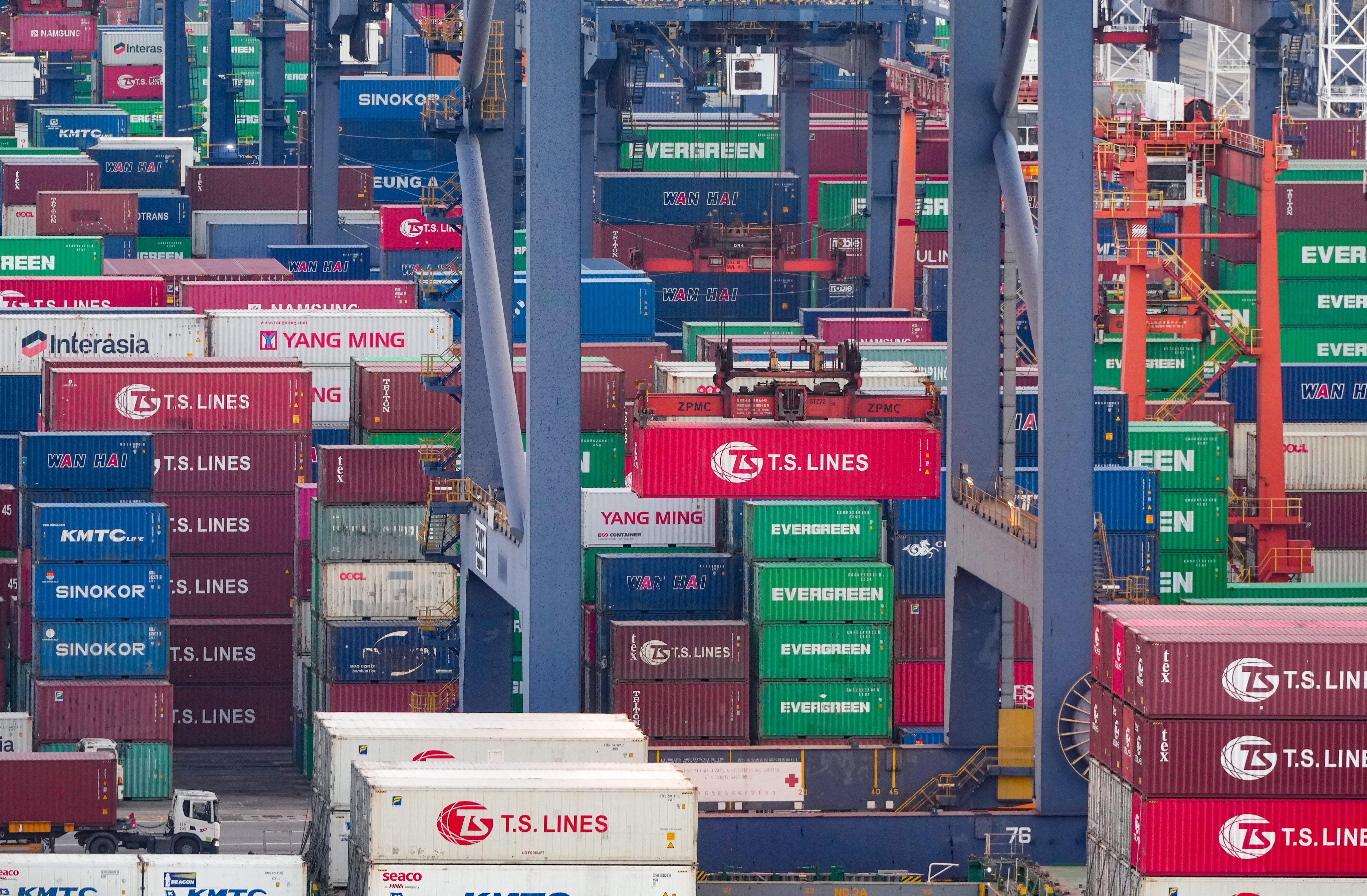 Stacks of containers at Kwai Chung Container Terminal. Photo: Sam Tsang