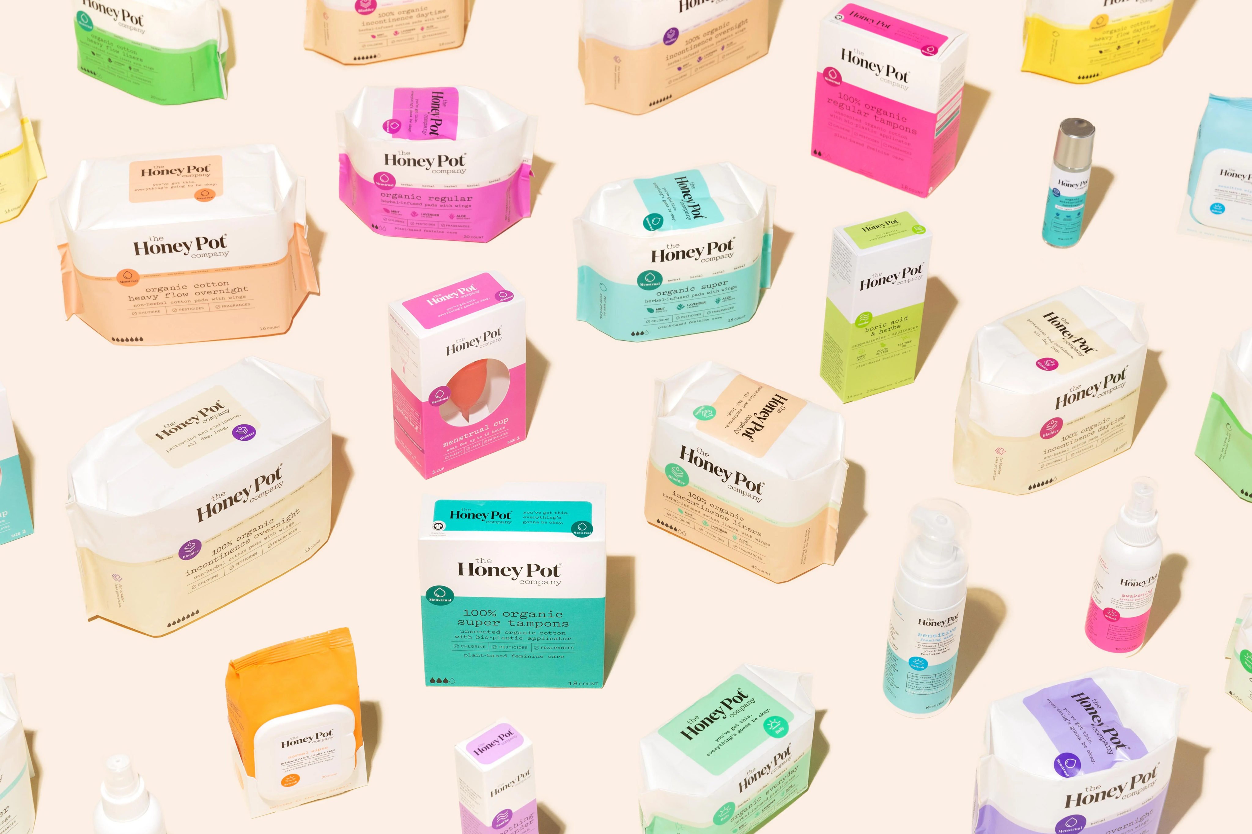 Menstrual products from the Honey Pot. Photo: Handout