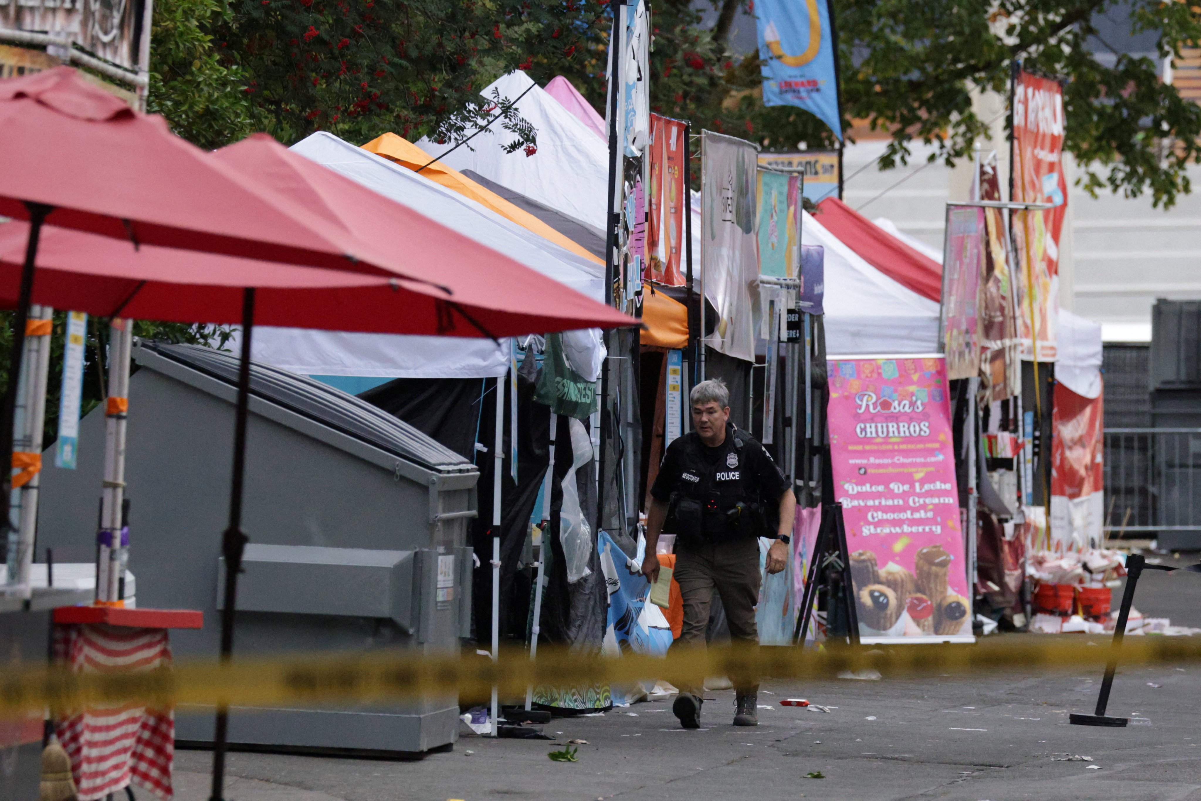 Police respond to the shooting at the Bite of Seattle food festival. Photo: Reuters