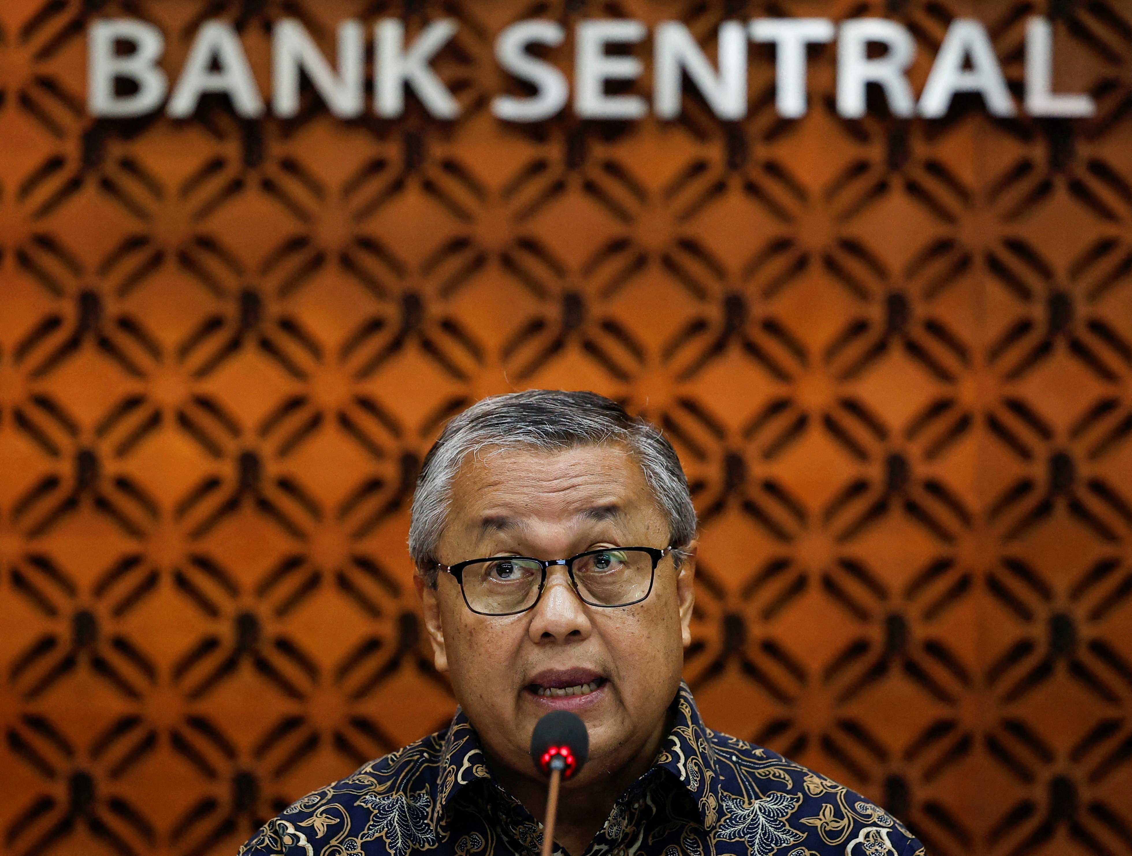 Then Indonesian central bank governor Perry Warjiyo speaks during a press conference at Bank Indonesia’s headquarters in Jakarta in January last year. Photo: Reuters