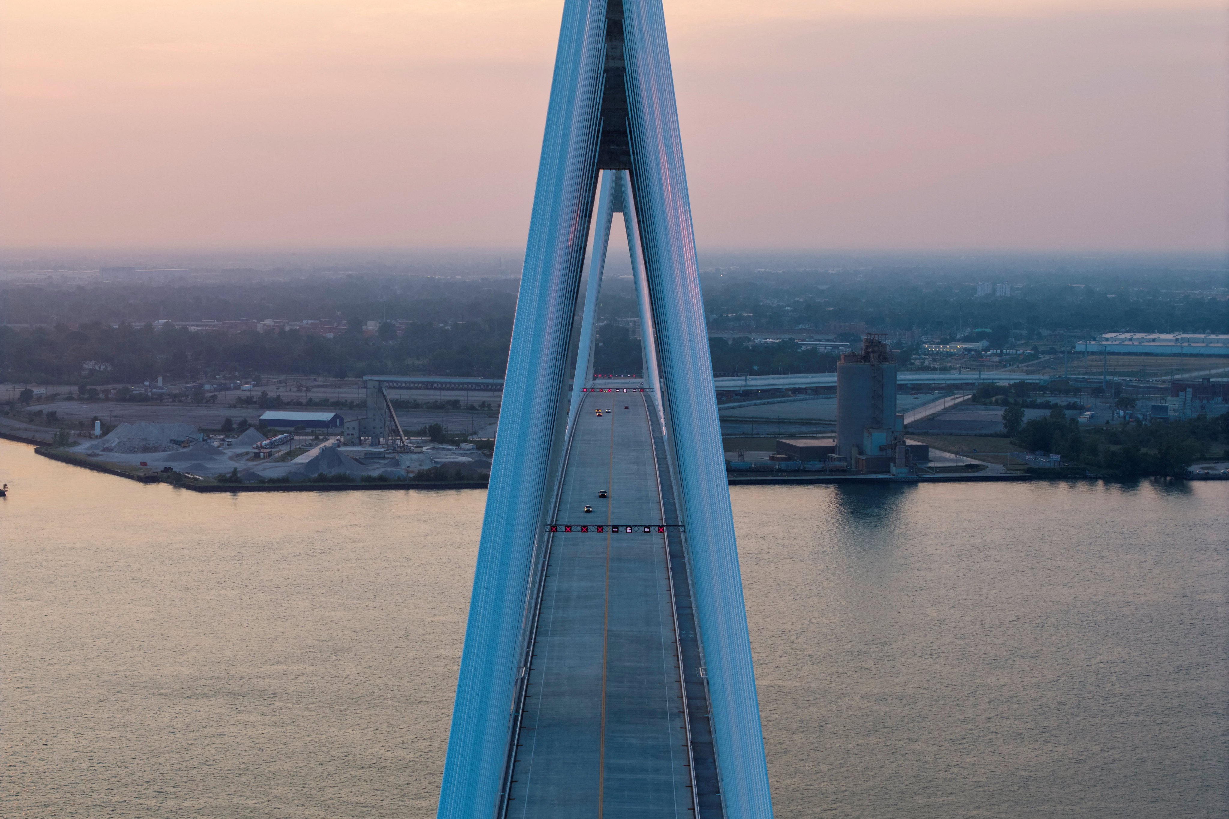 Vehicles crossing the Gordie Howe International Bridge. Photo: Reuters