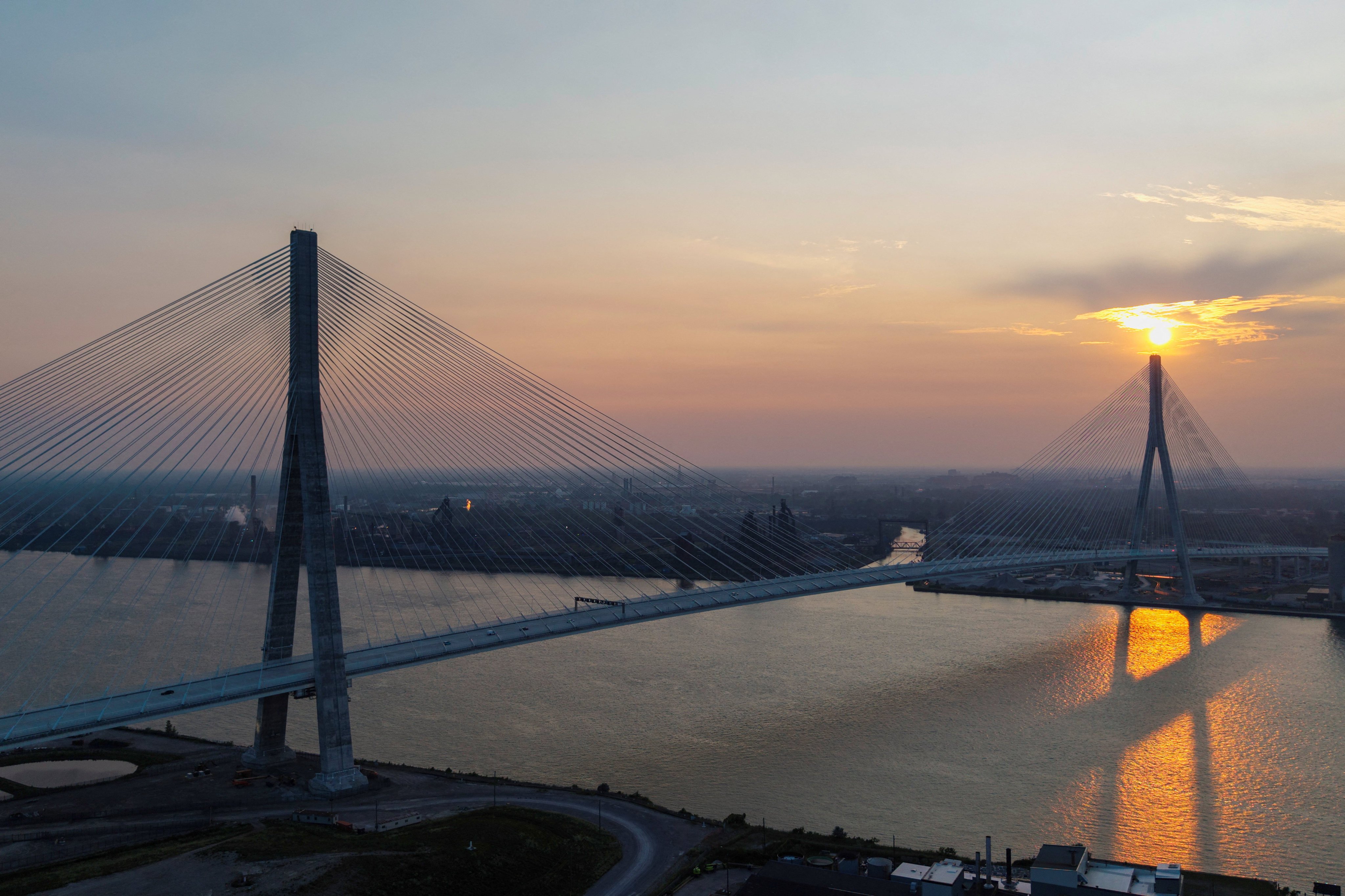 The Gordie Howe International Bridge on its opening day. Photo: Reuters