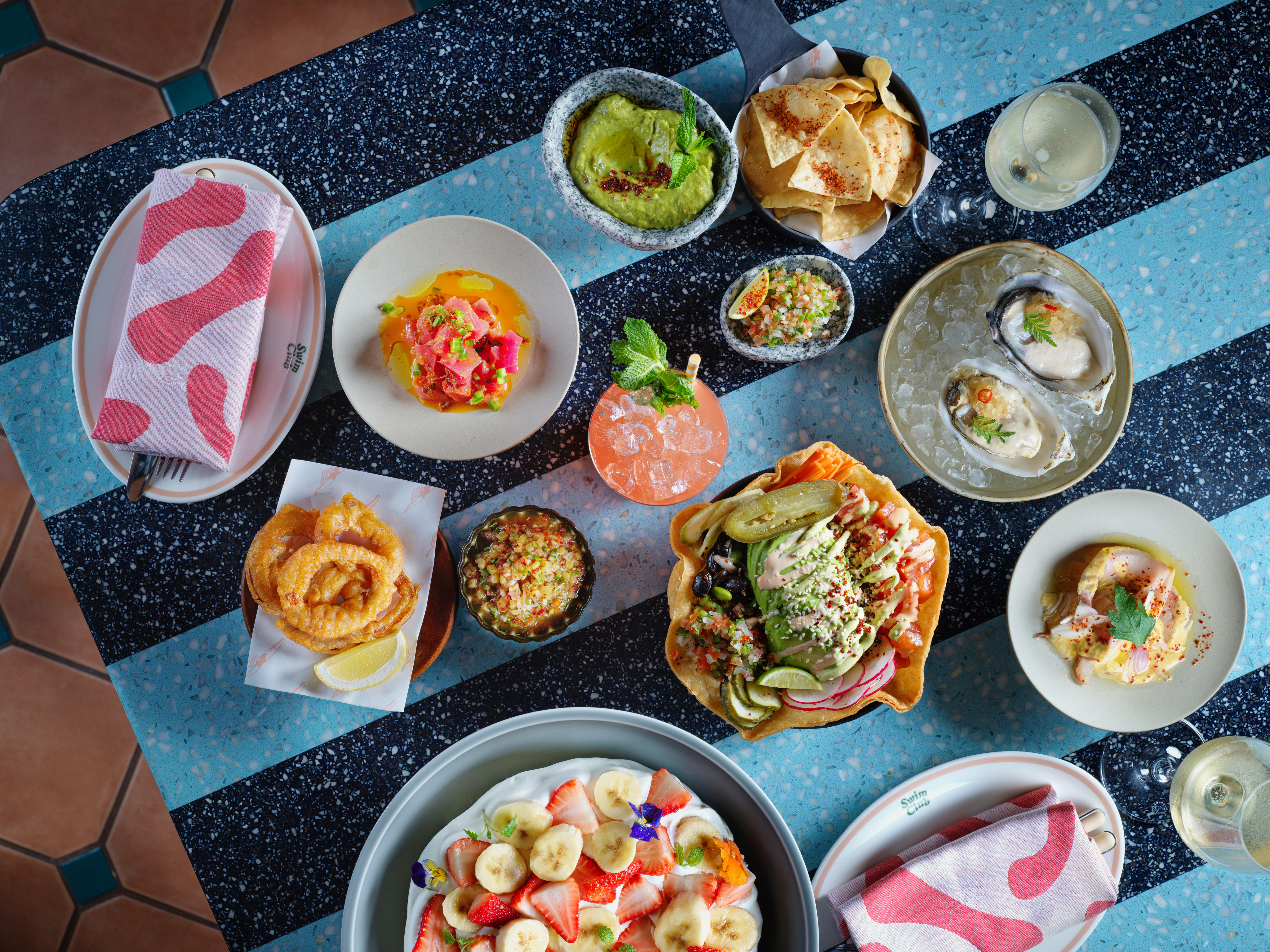 Swim Club’s Baja Brunch is a sun-soaked spread that’s paired with skyline views. Photo: Handout