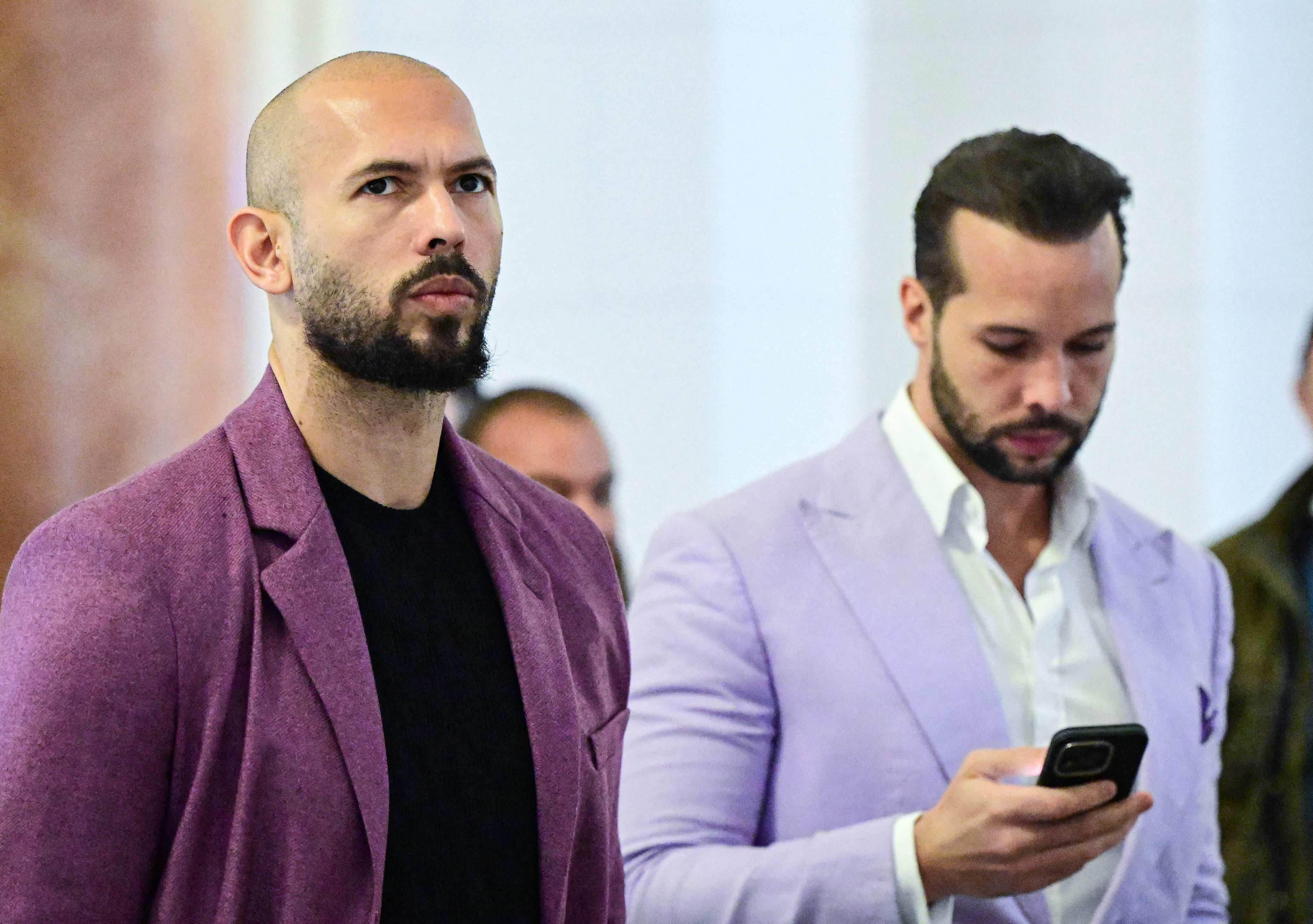 Andrew Tate and his brother Tristan in 2024. Photo: AFP