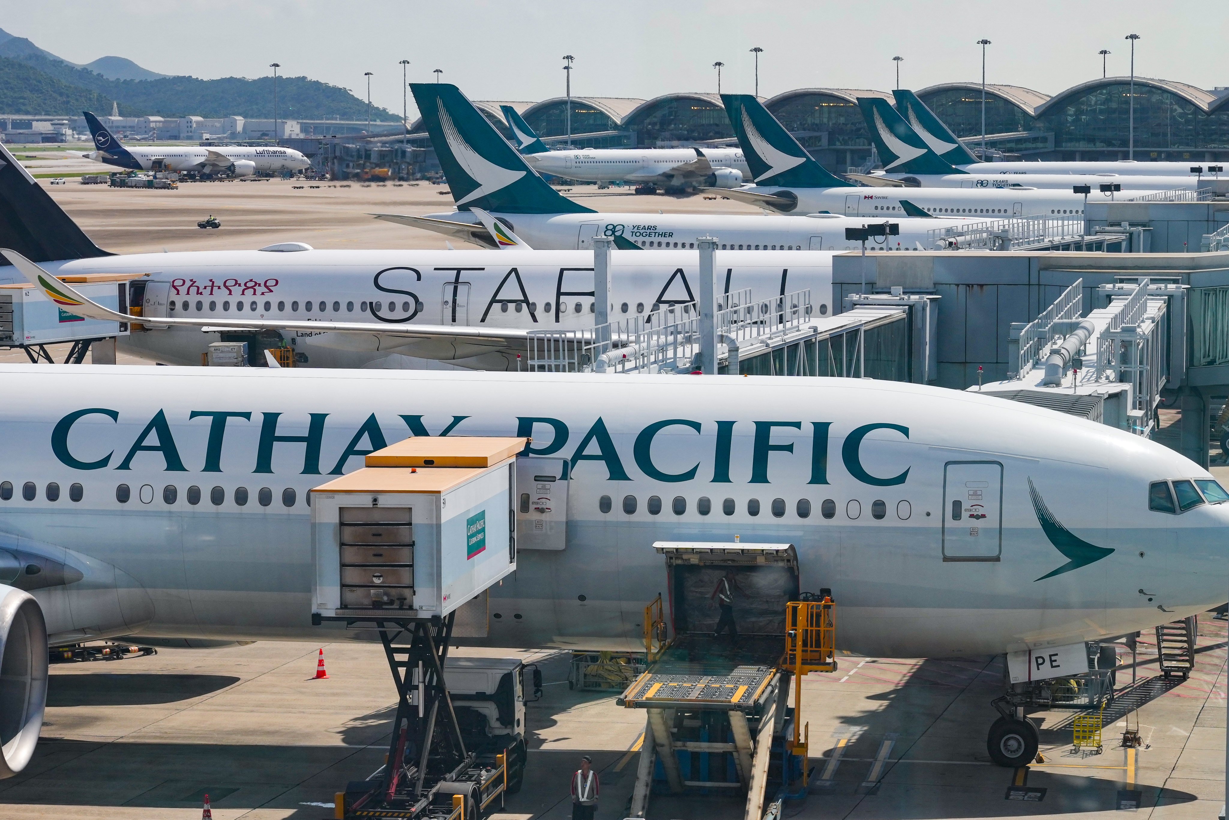 Cathay Pacific planes at Hong Kong airport. Photo: May Tse