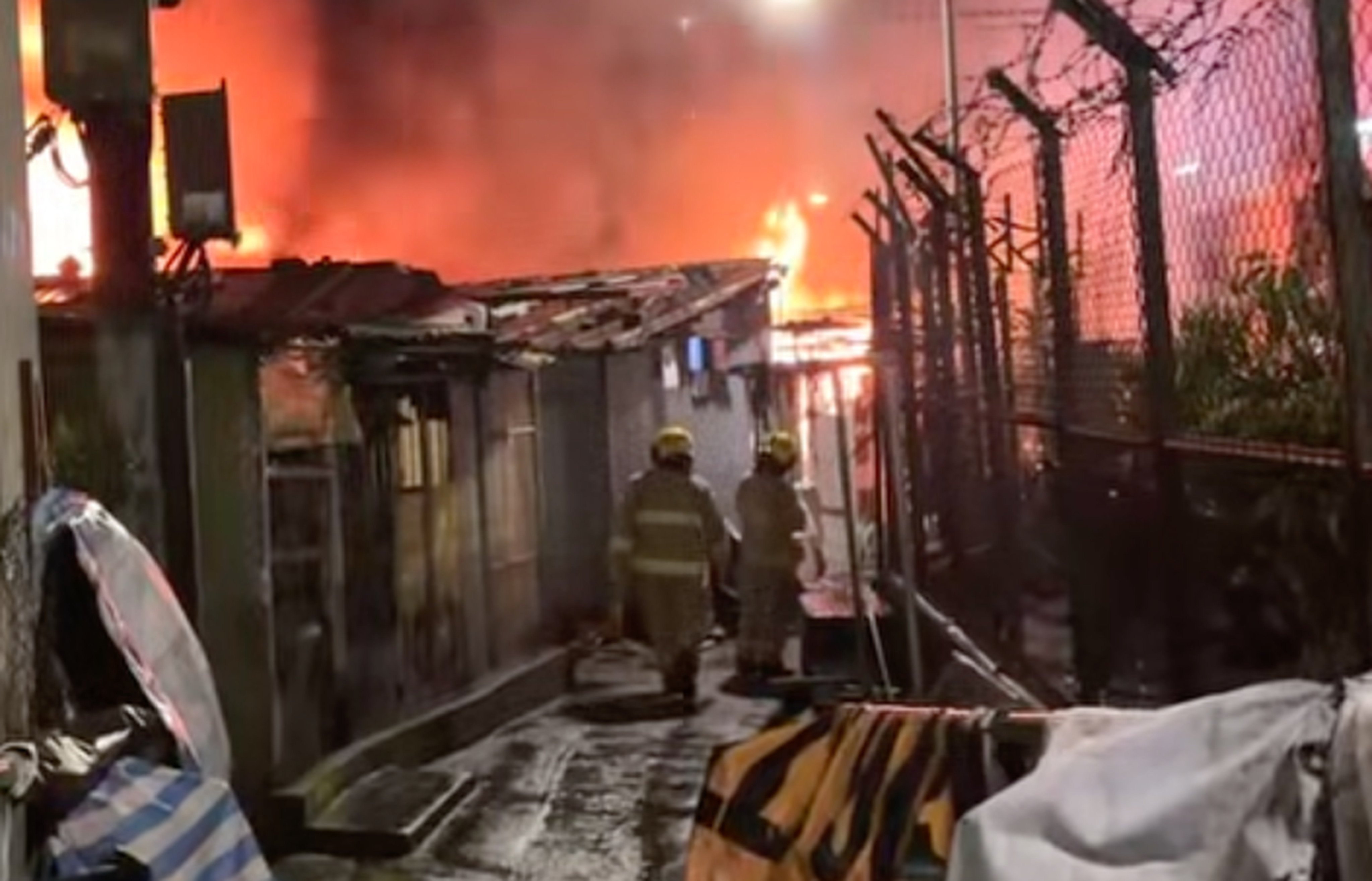 Firefighters at the scene of Wednesday morning’s fire. Photo: Handout