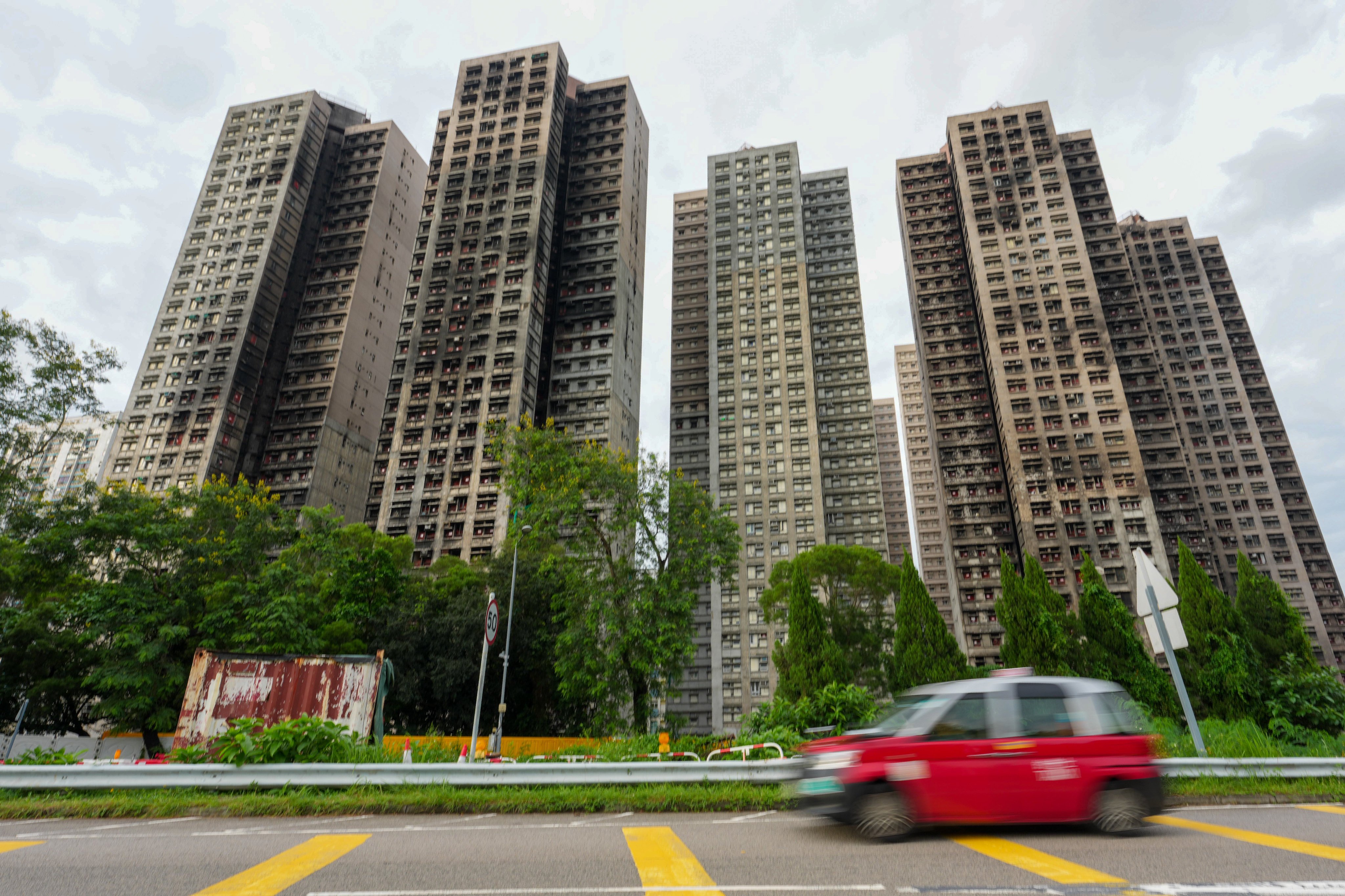 Seven of Wang Fuk Court’s eight blocks were devastated in a deadly fire. Photo: Jelly Tse