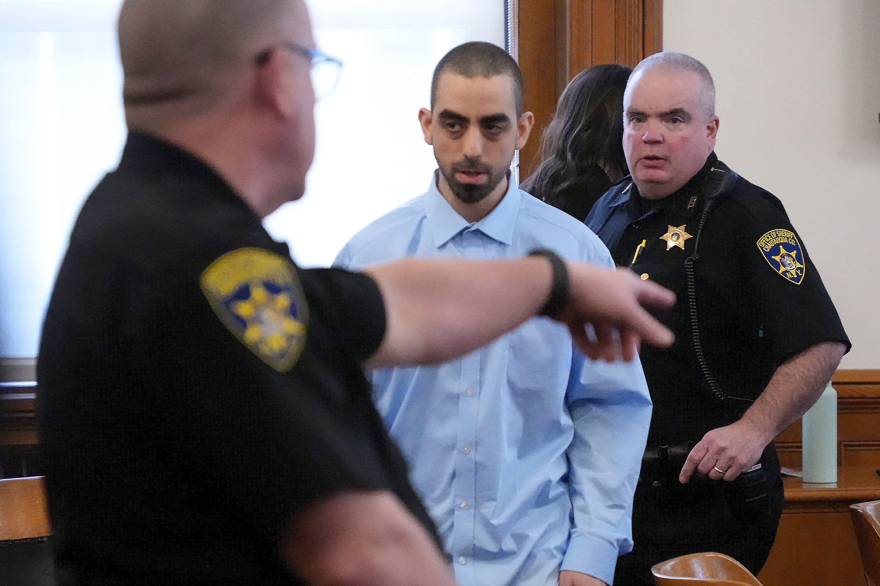 Hadi Matar is escorted from the courtroom in Mayville, New York, in February 2025. Photo: AP