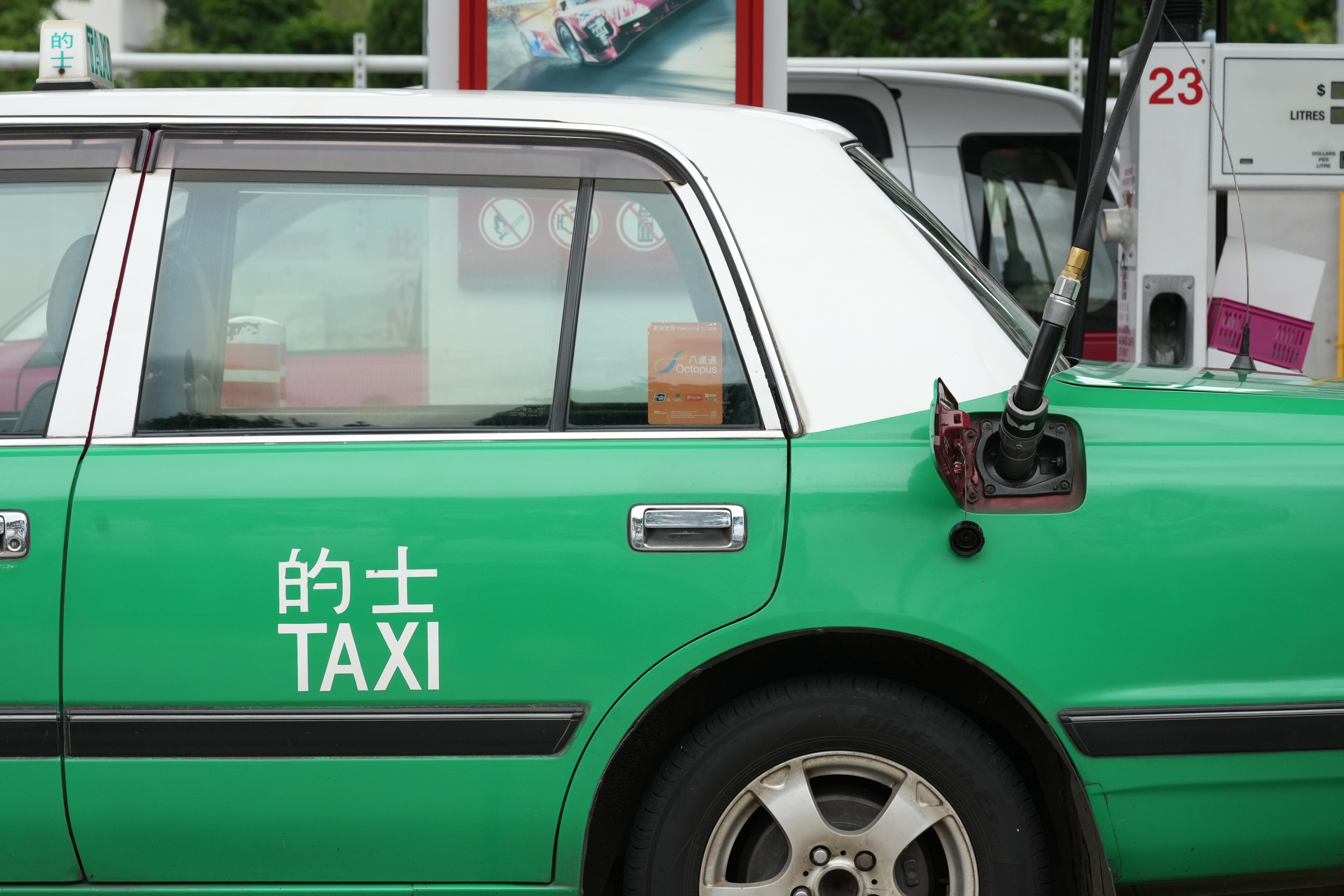 A taxi refuels at the Yuen Chau Tsai LPG station in Tai Po. Photo: Jelly Tse