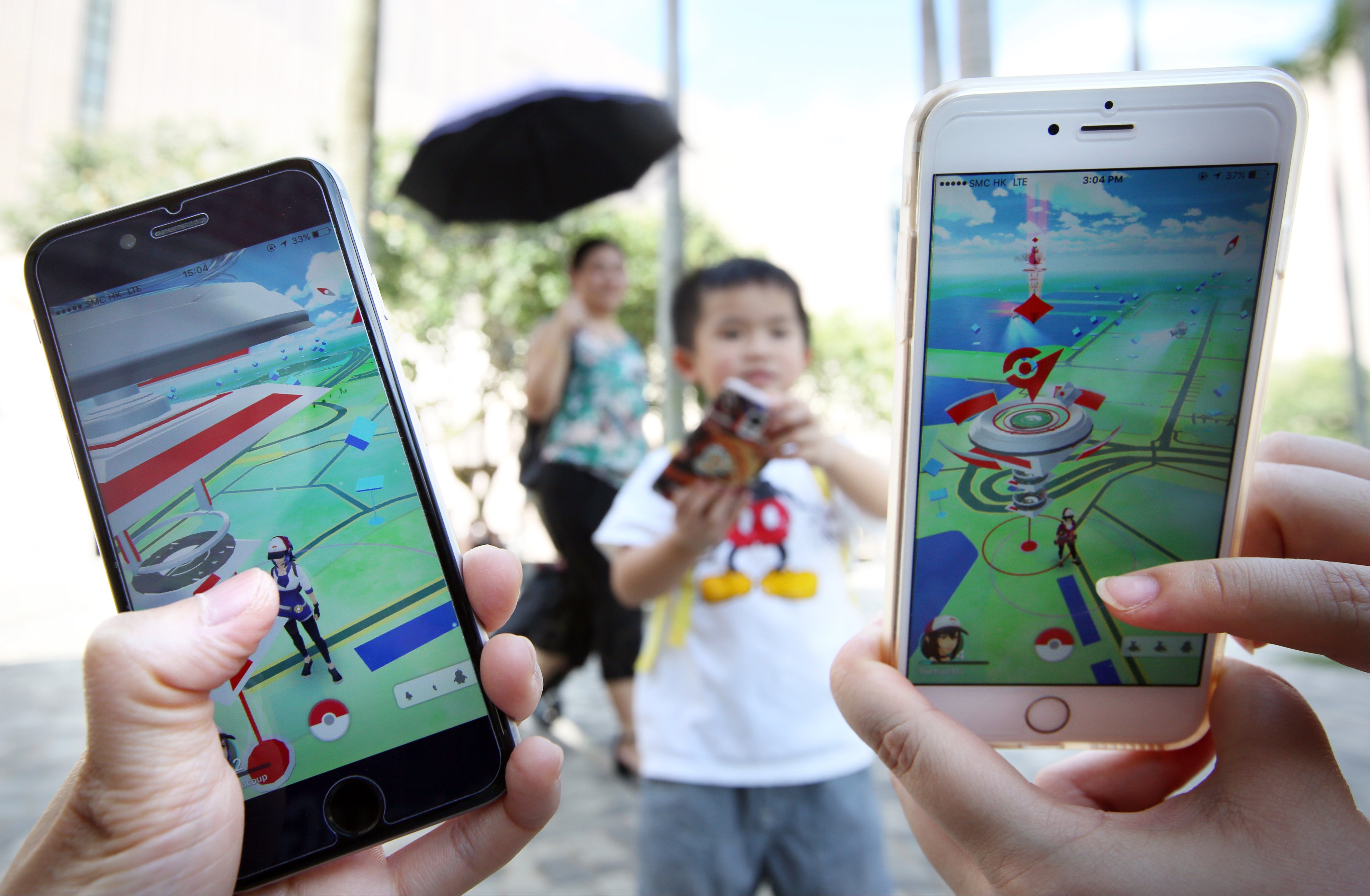 People play the mobile game Pokemon Go in Hong Kong on July 25, 2016. Photo: Nora Tam