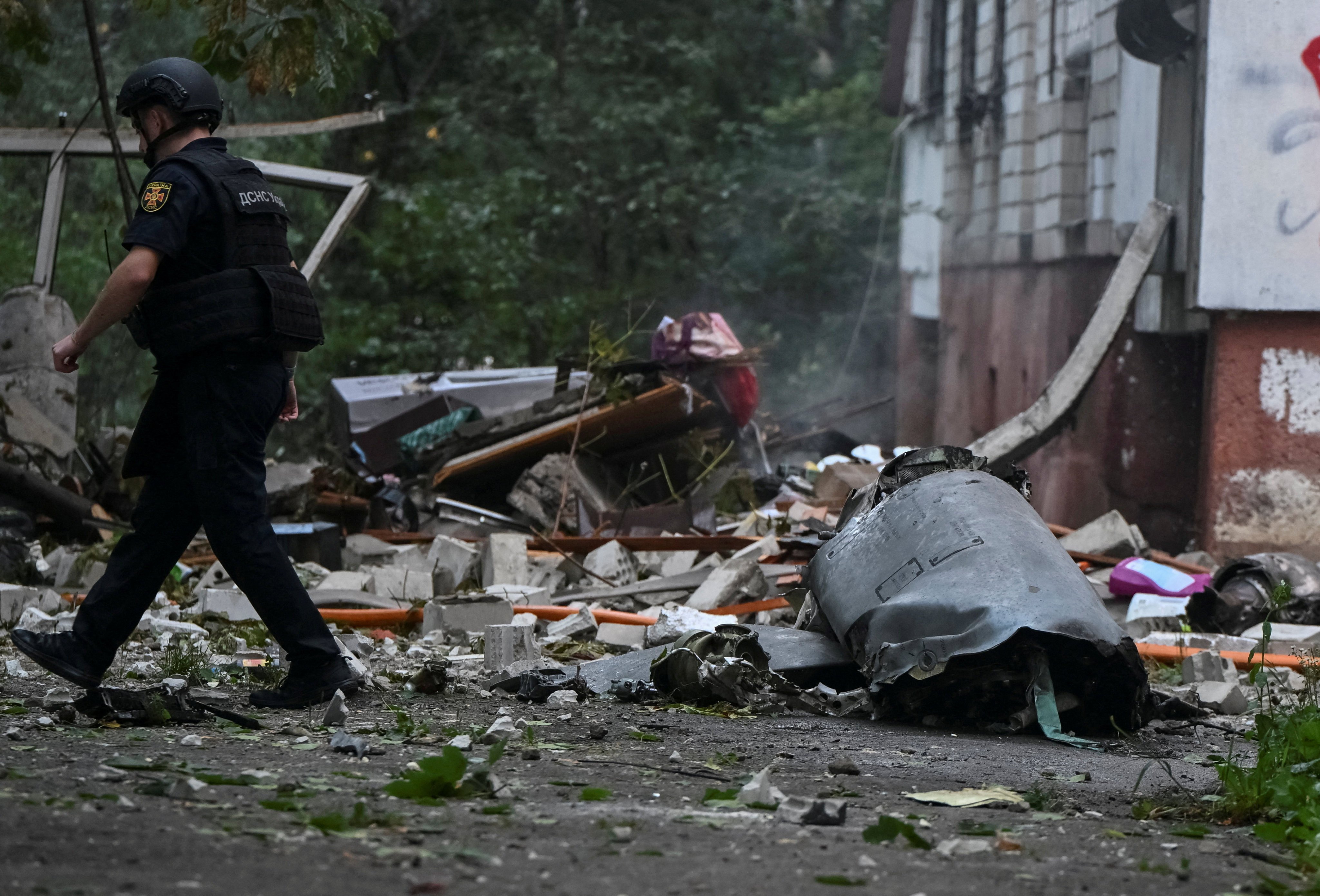 Part of a Russian cruise missile in Lviv. Photo: Reuters