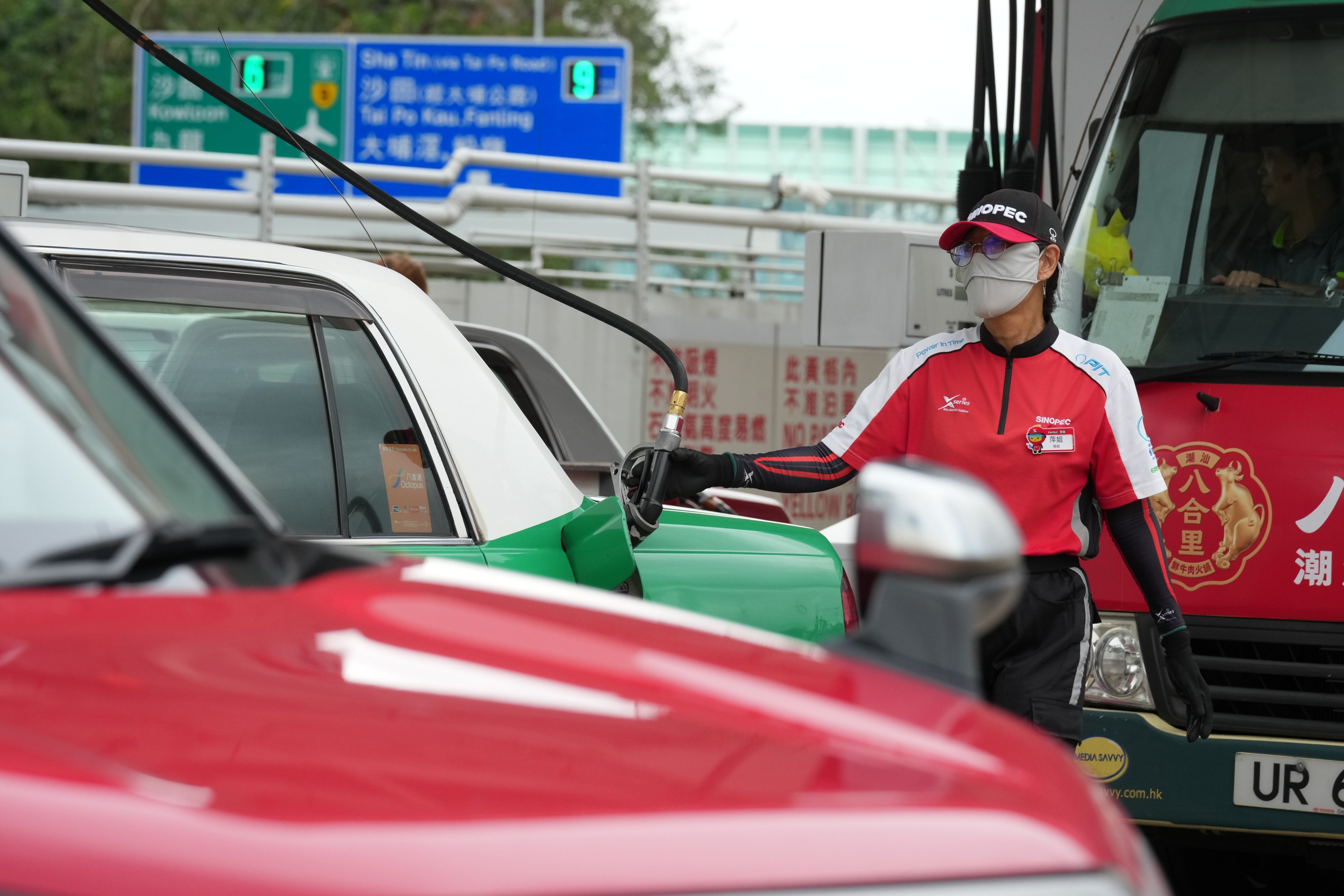 Taxis and minibuses refuel at the Yuen Chau Tsai LPG station in Tai Po. Photo: Jelly Tse