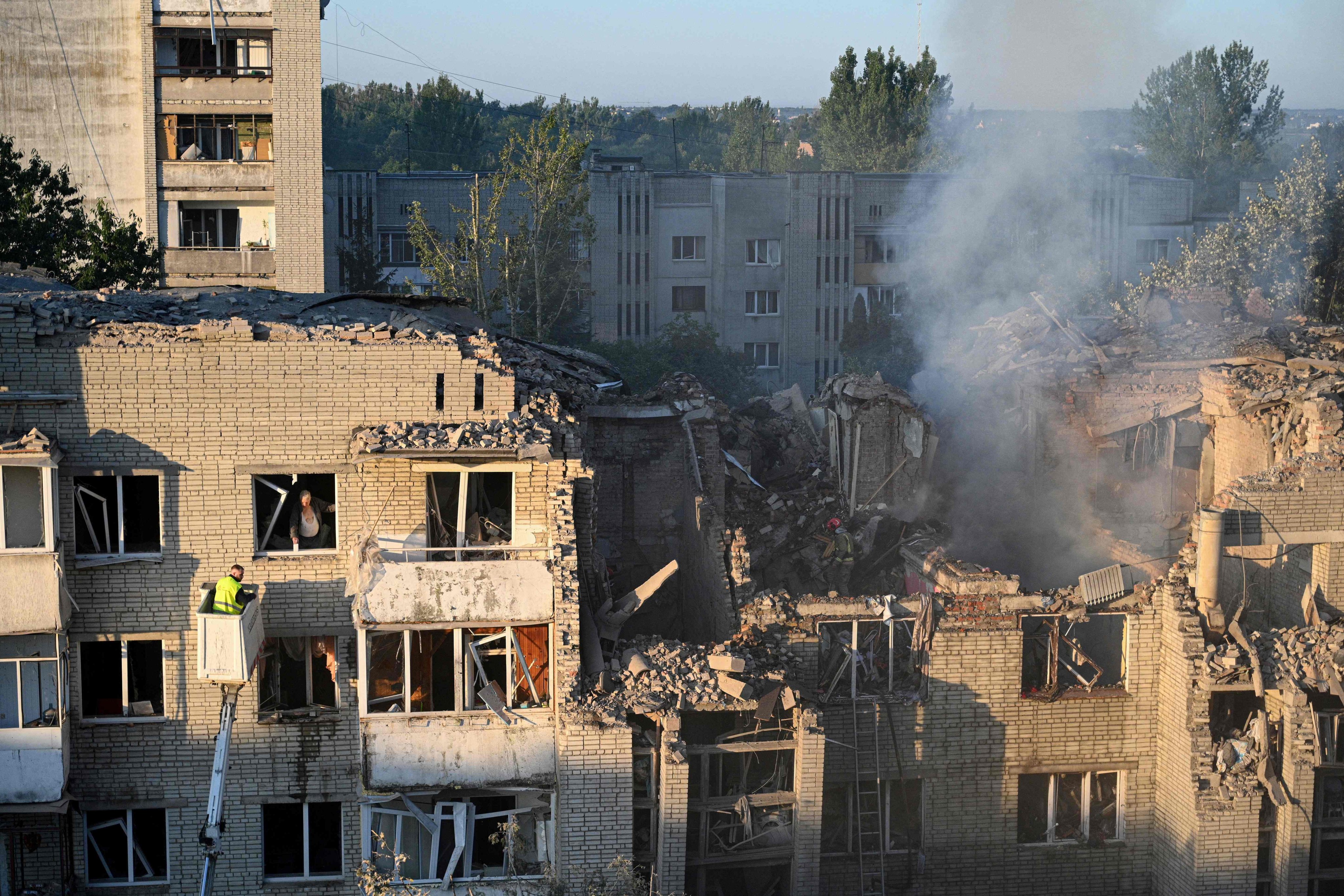 The aftermath of a strike in Lviv, Ukraine. Photo: AFP