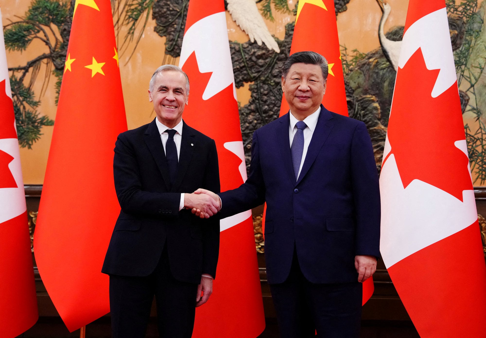 Canadian Prime Minister Mark Carney and Chinese President Xi Jinping announced a multifaceted trade deal in Beijing in January that included the removal of Canada’s tariffs on Chinese electric vehicles. Photo: Reuters Canadian Prime Minister Mark Carney and Chinese President Xi Jinping announced a multifaceted trade deal in Beijing in January that included the removal of Canada’s tariffs on Chinese electric vehicles. Photo: Reuters